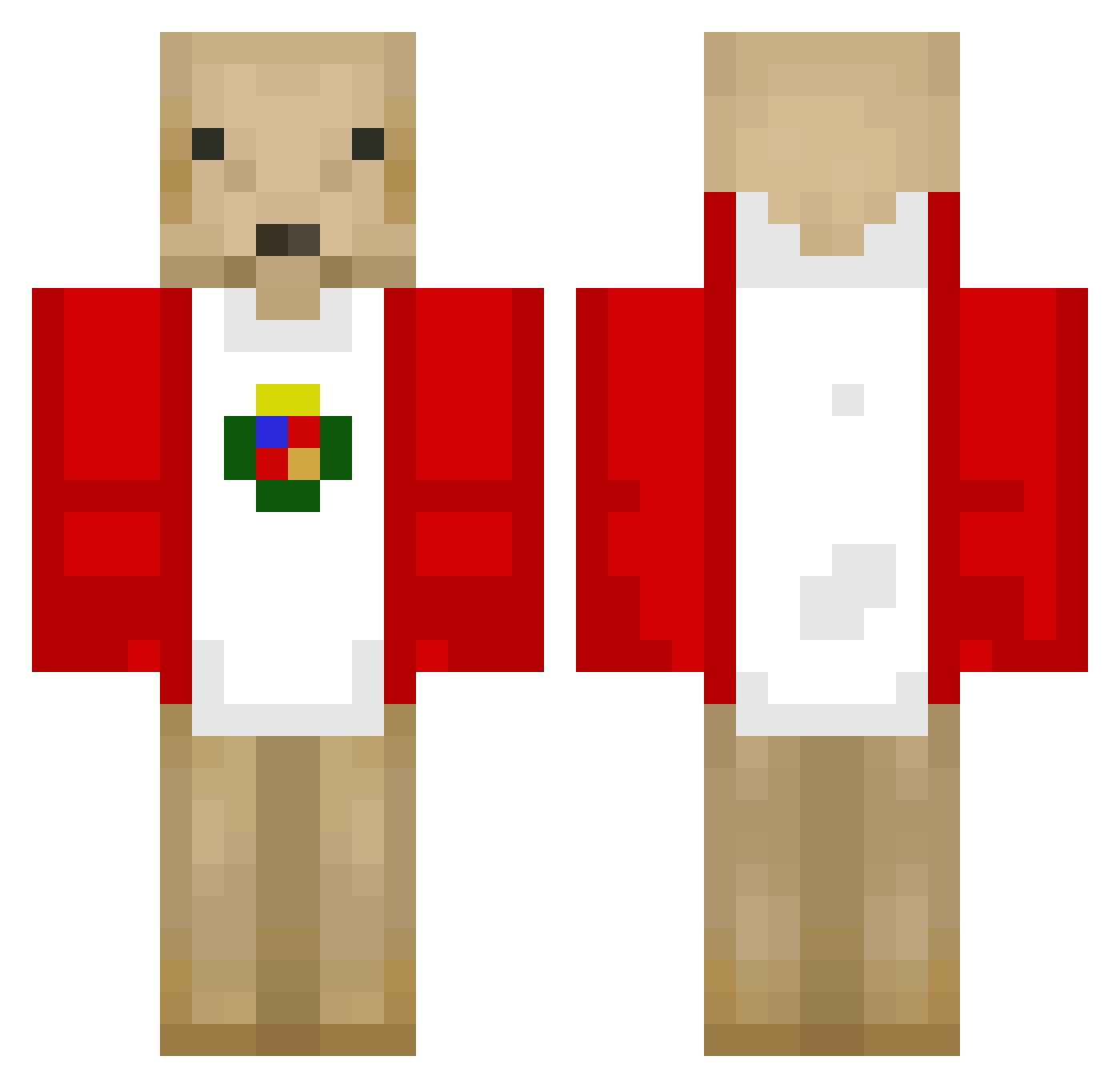 SupehWilly Minecraft skin, front and back view