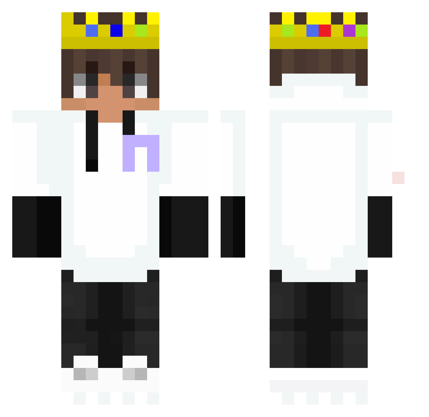NotLoic Minecraft skin, front and back view