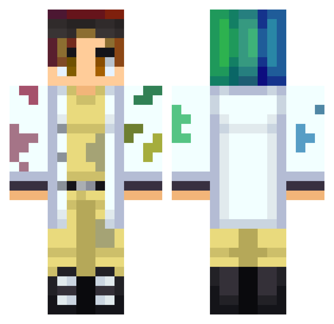 Moguiri Minecraft skin, front and back view