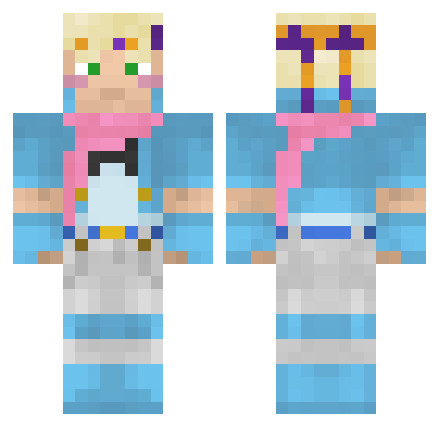 Caesar__Zeppeli Minecraft skin, front and back view