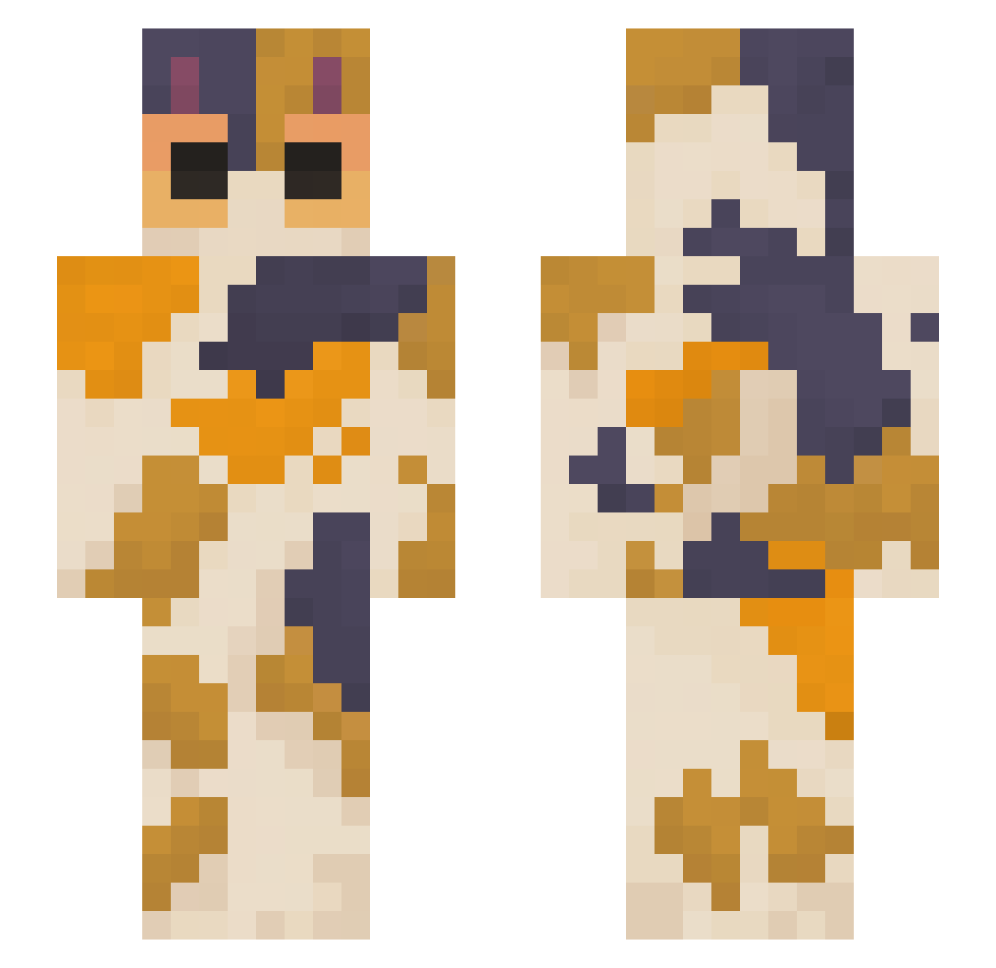 reymoww Minecraft skin, front and back view