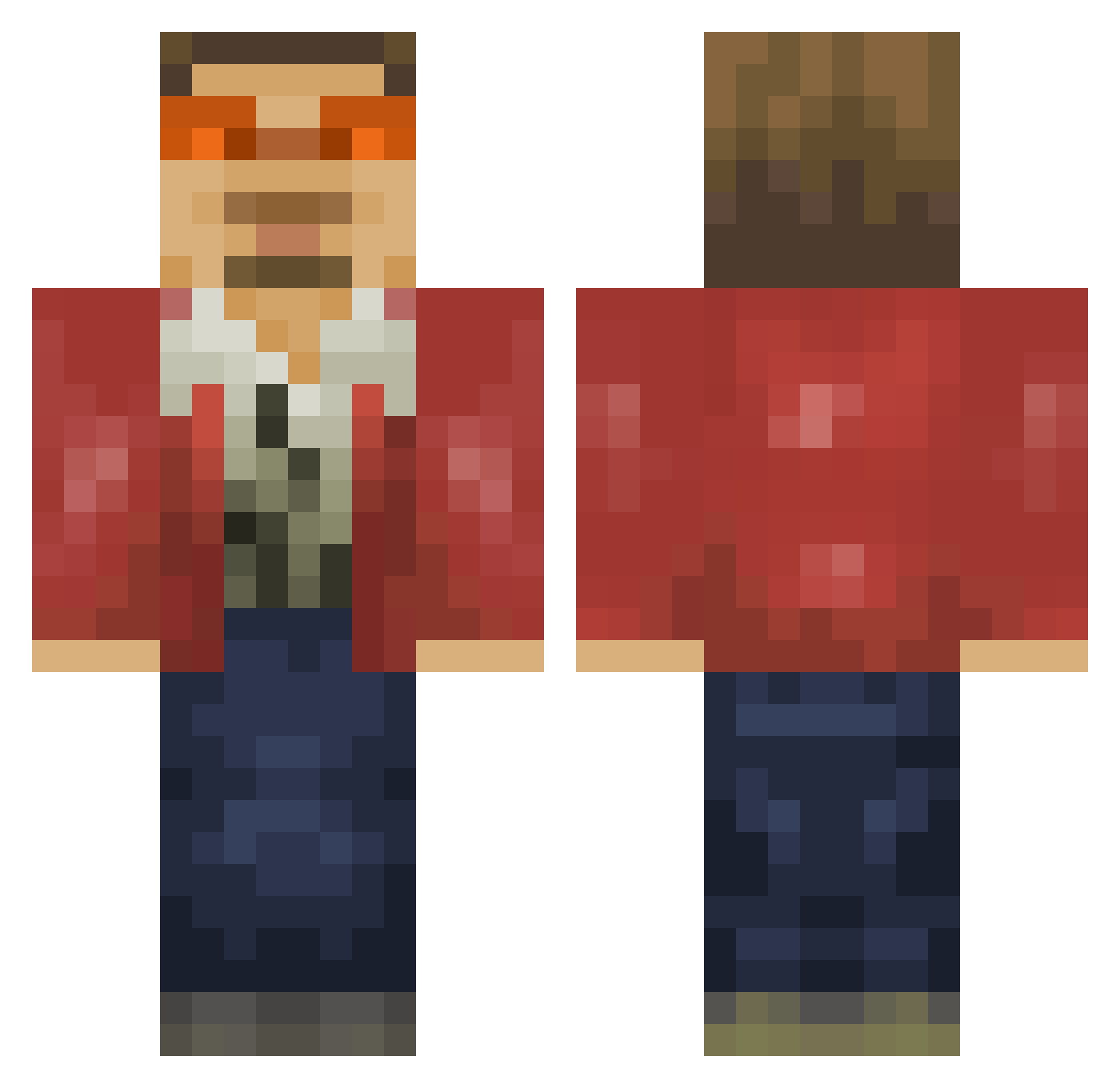 bigman_LOTTE Minecraft skin, front and back view