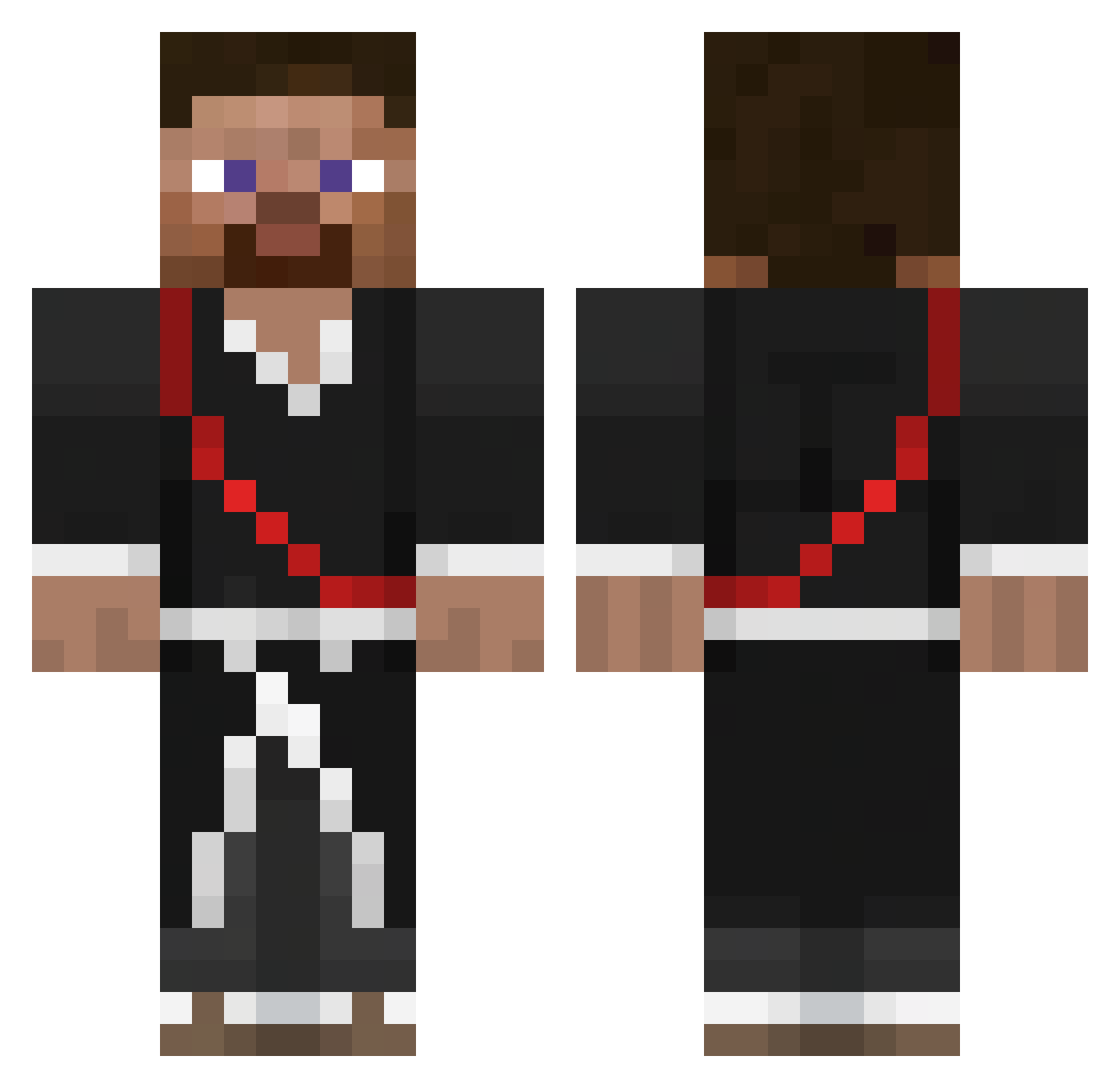 jm88 Minecraft skin, front and back view