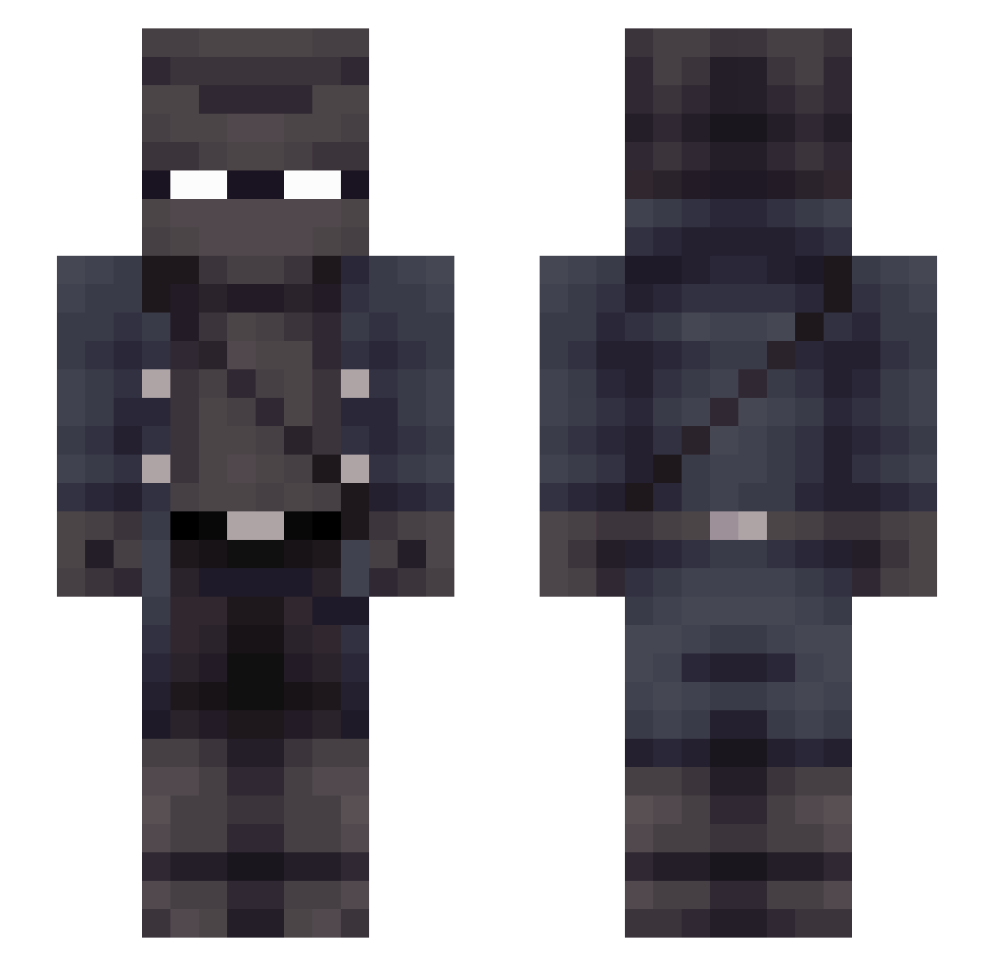 SliccSquid Minecraft skin, front and back view