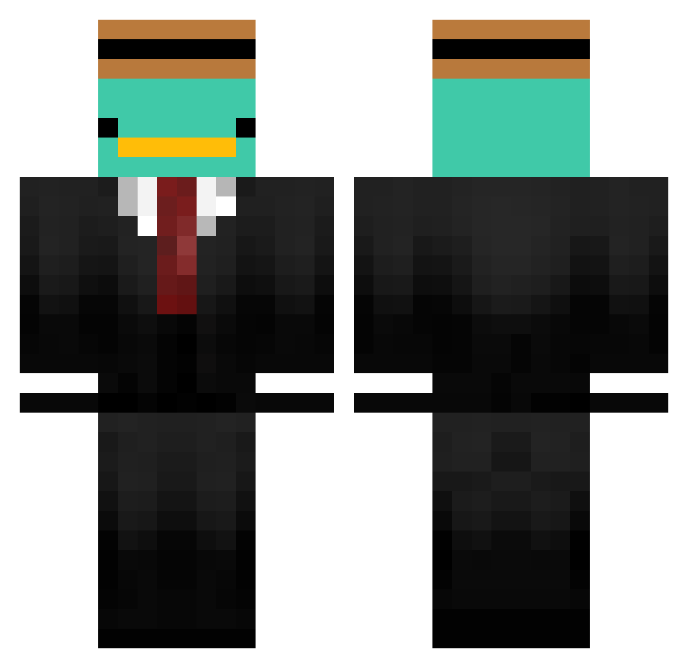 Nozhhh Minecraft skin, front and back view