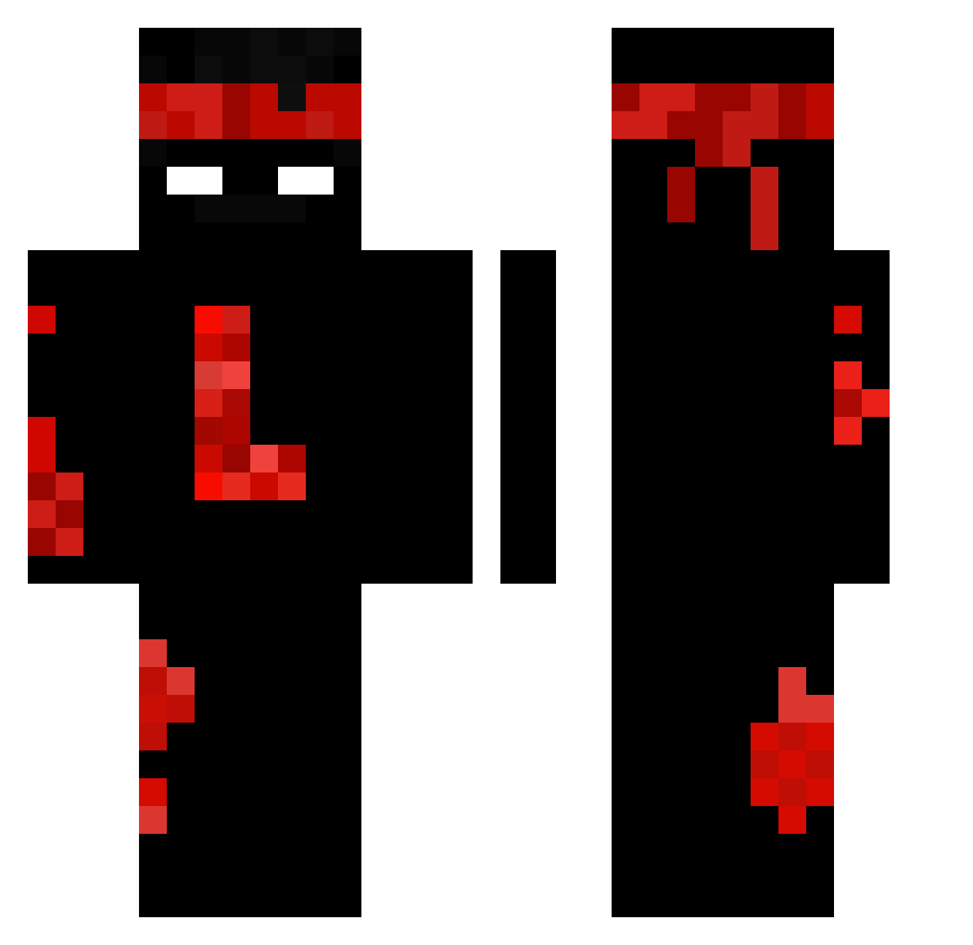 pxcu Minecraft skin, front and back view
