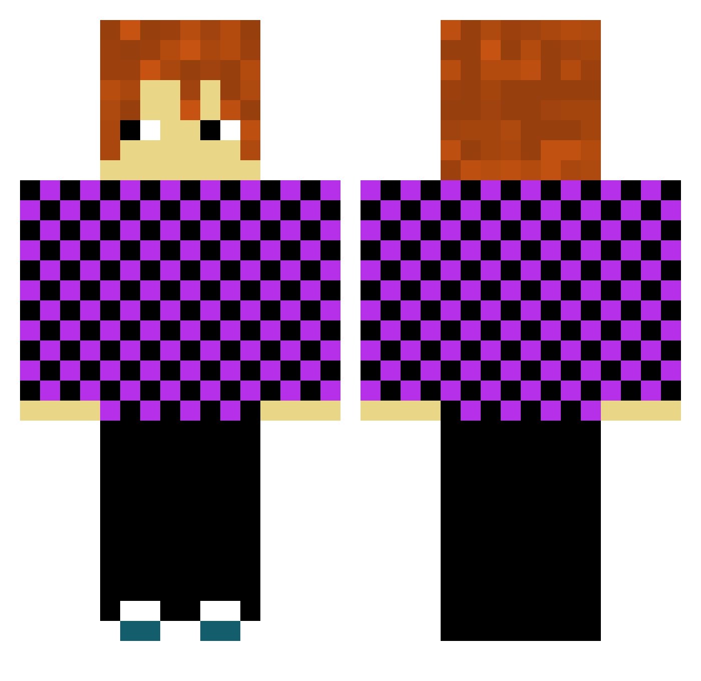 Matthias555 Minecraft skin, front and back view