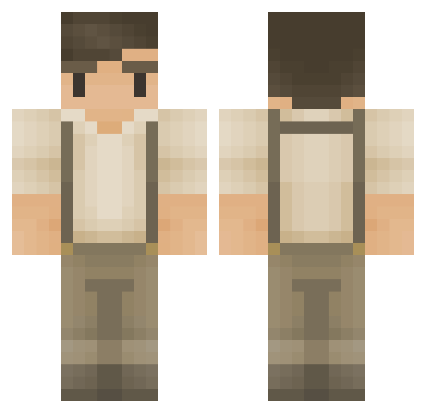 CrocodiIe Minecraft skin, front and back view