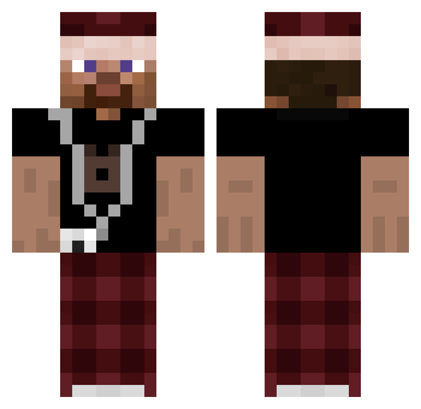 Th3AxeM4n Minecraft skin, front and back view