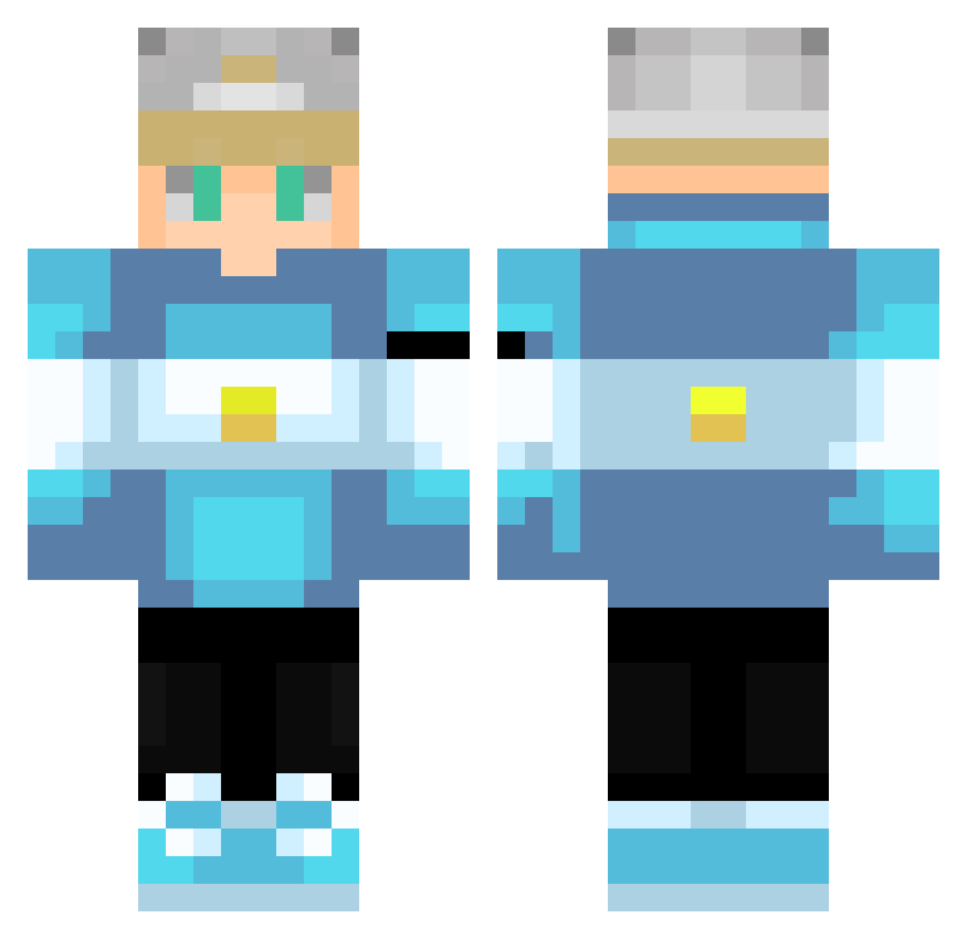 Lotuuu Minecraft skin, front and back view