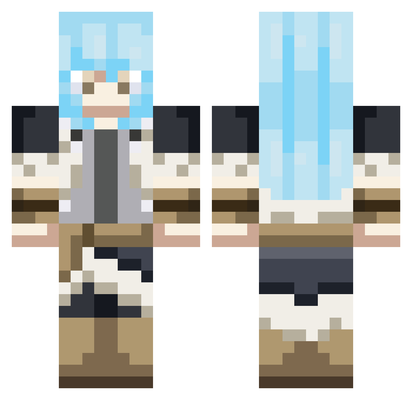 Vecteer07 Minecraft skin, front and back view