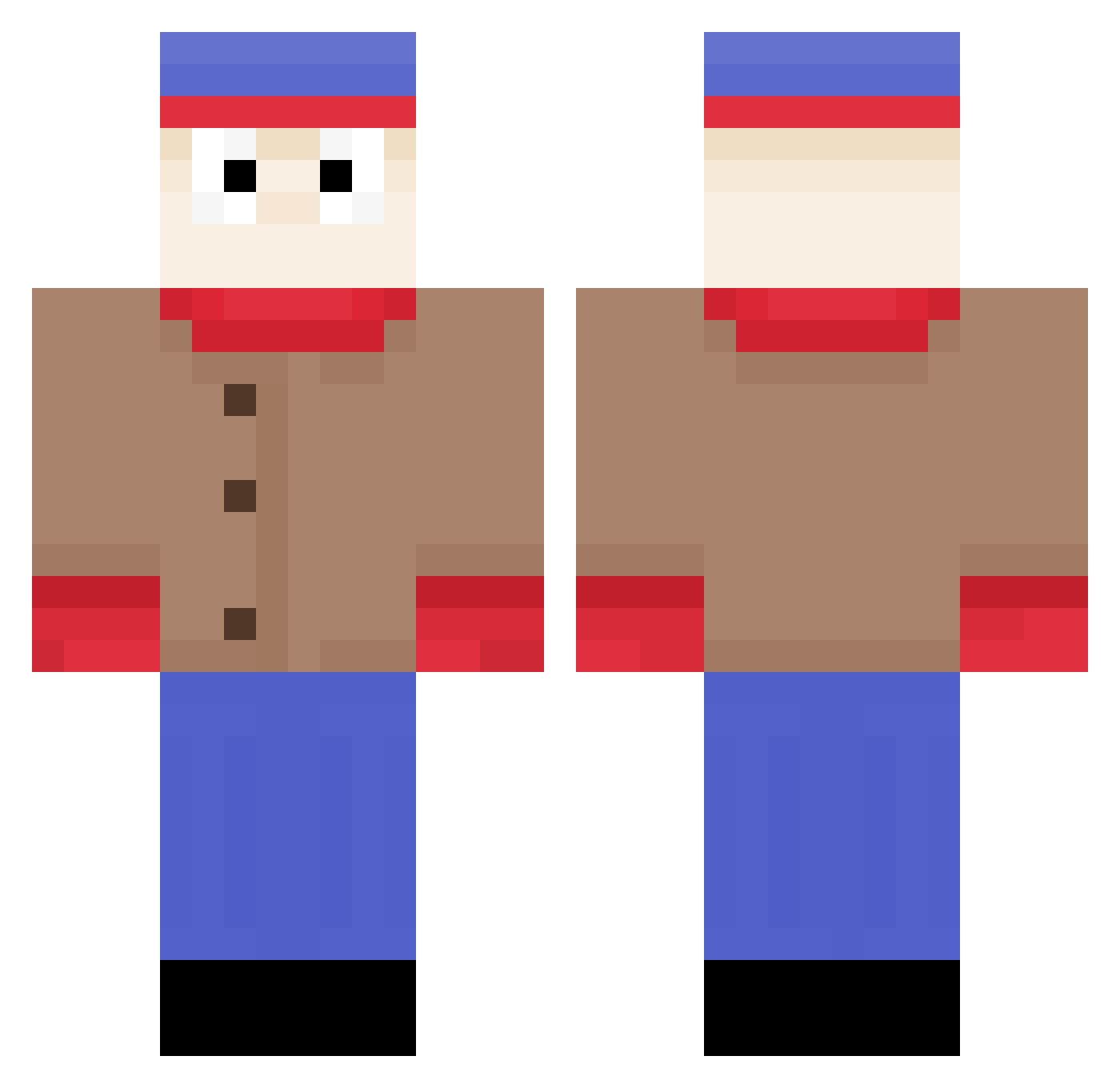 JaDeVaJojja Minecraft skin, front and back view