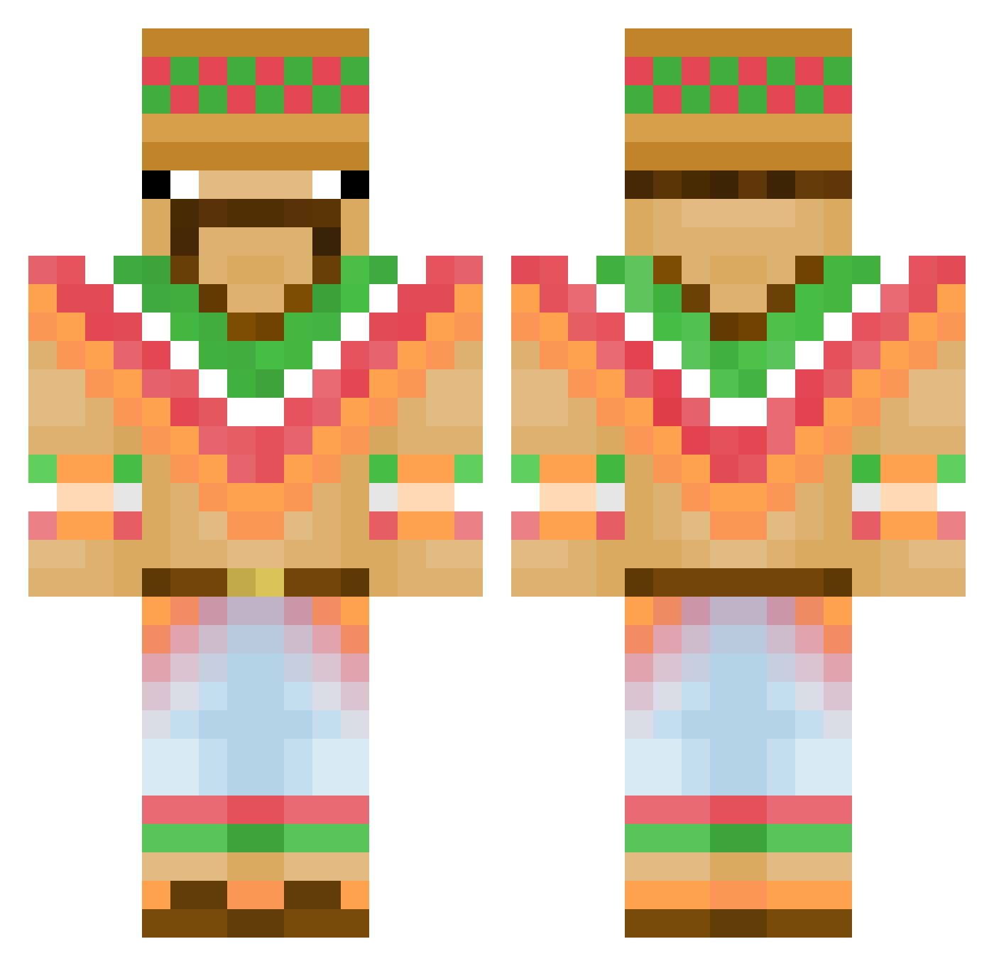 Stierbier Minecraft skin, front and back view
