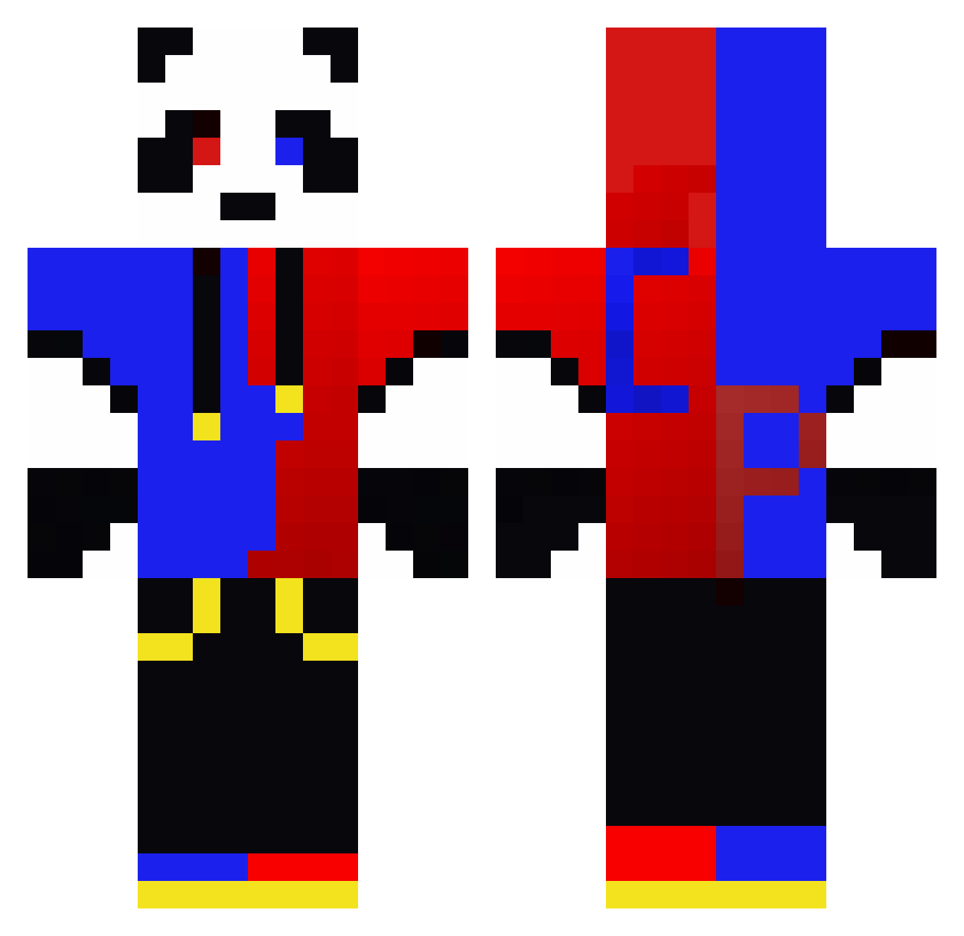 amjaf Minecraft skin, front and back view