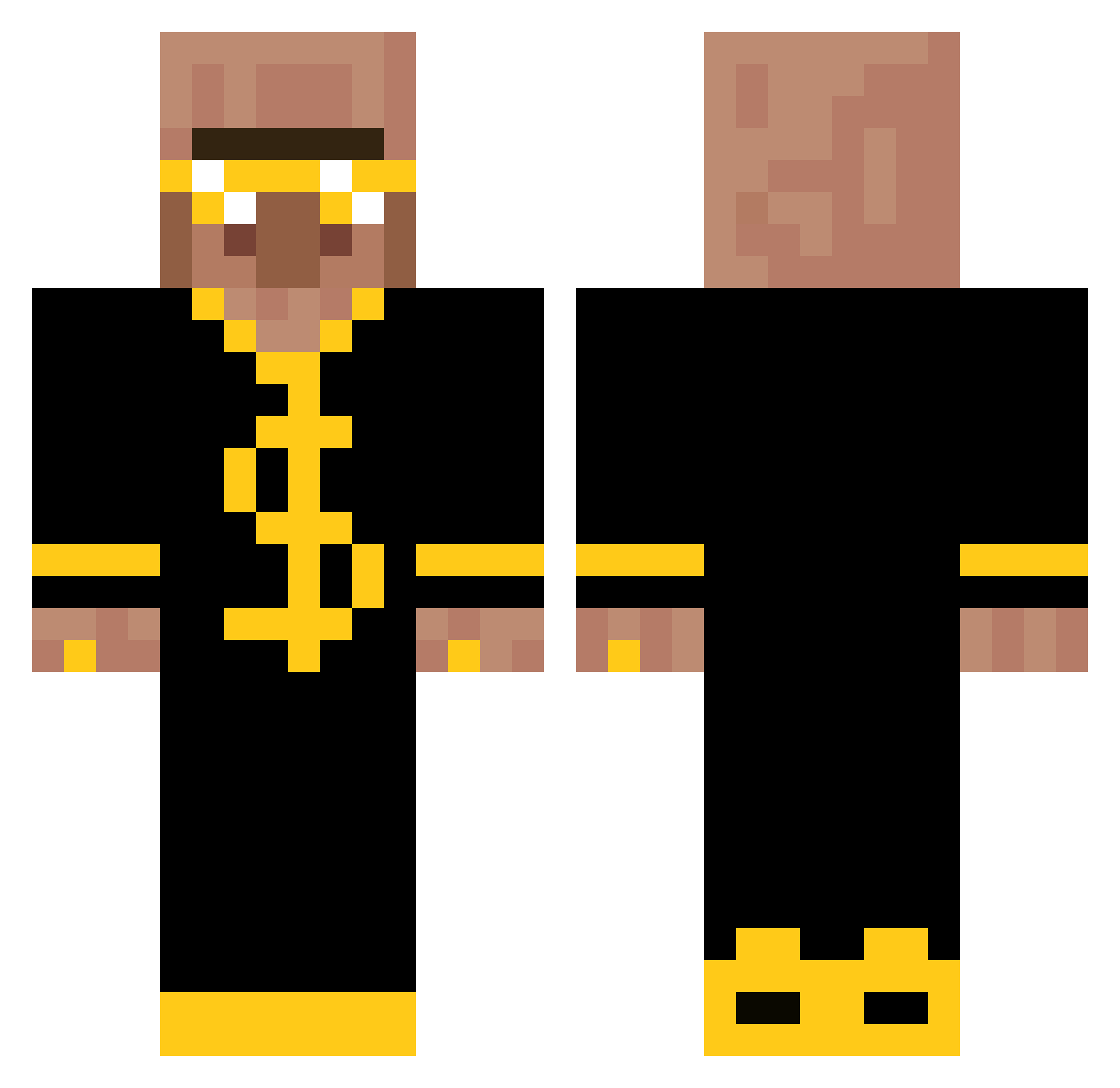 Freak4Fight Minecraft skin, front and back view