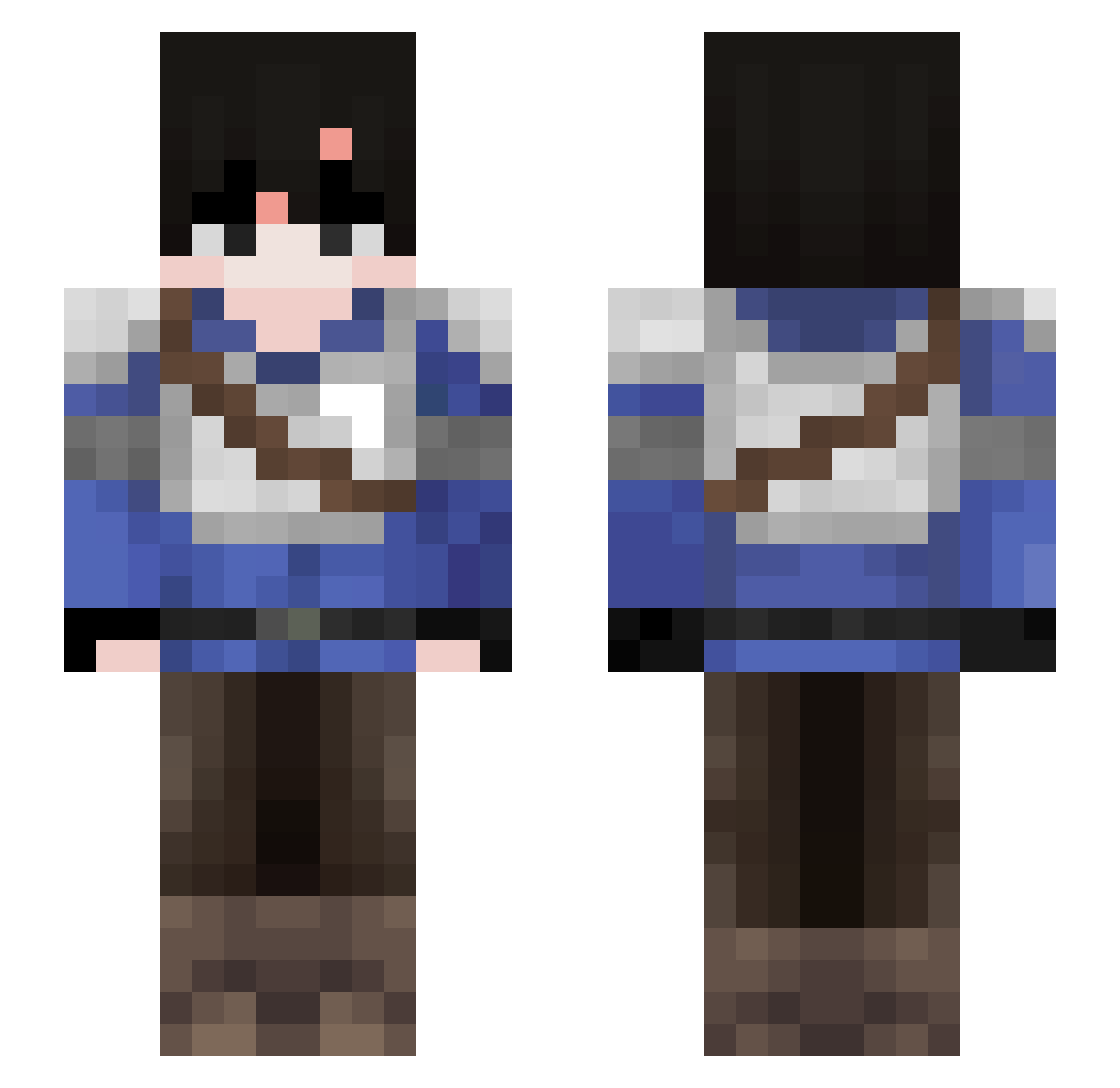 EmilioIdk Minecraft skin, front and back view