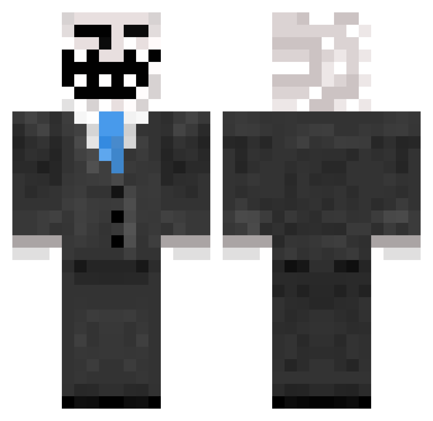 nilly3000 Minecraft skin, front and back view