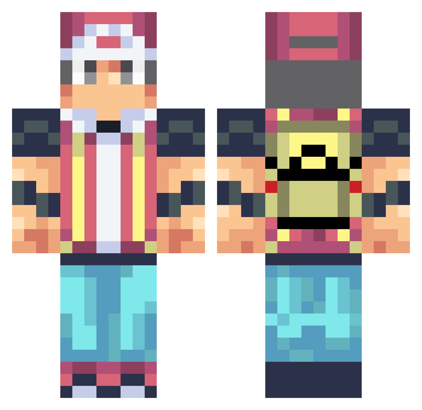 IntendedRage Minecraft skin, front and back view