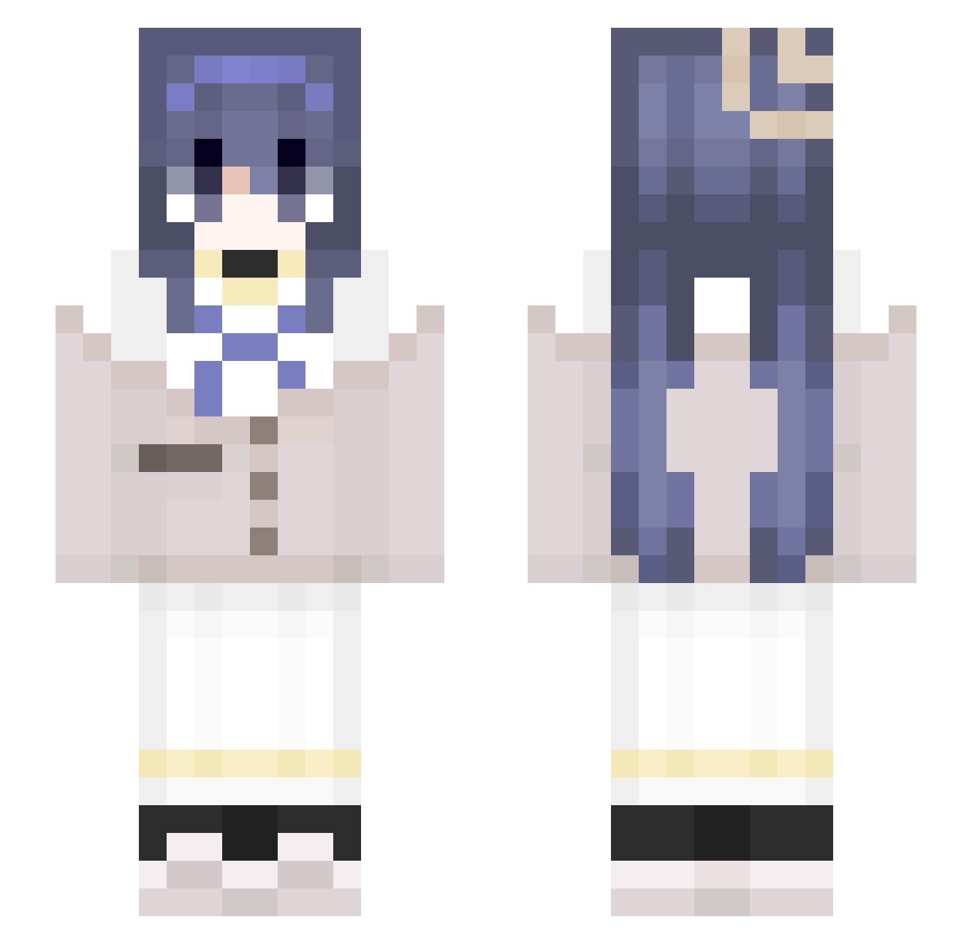 Techromiel Minecraft skin, front and back view