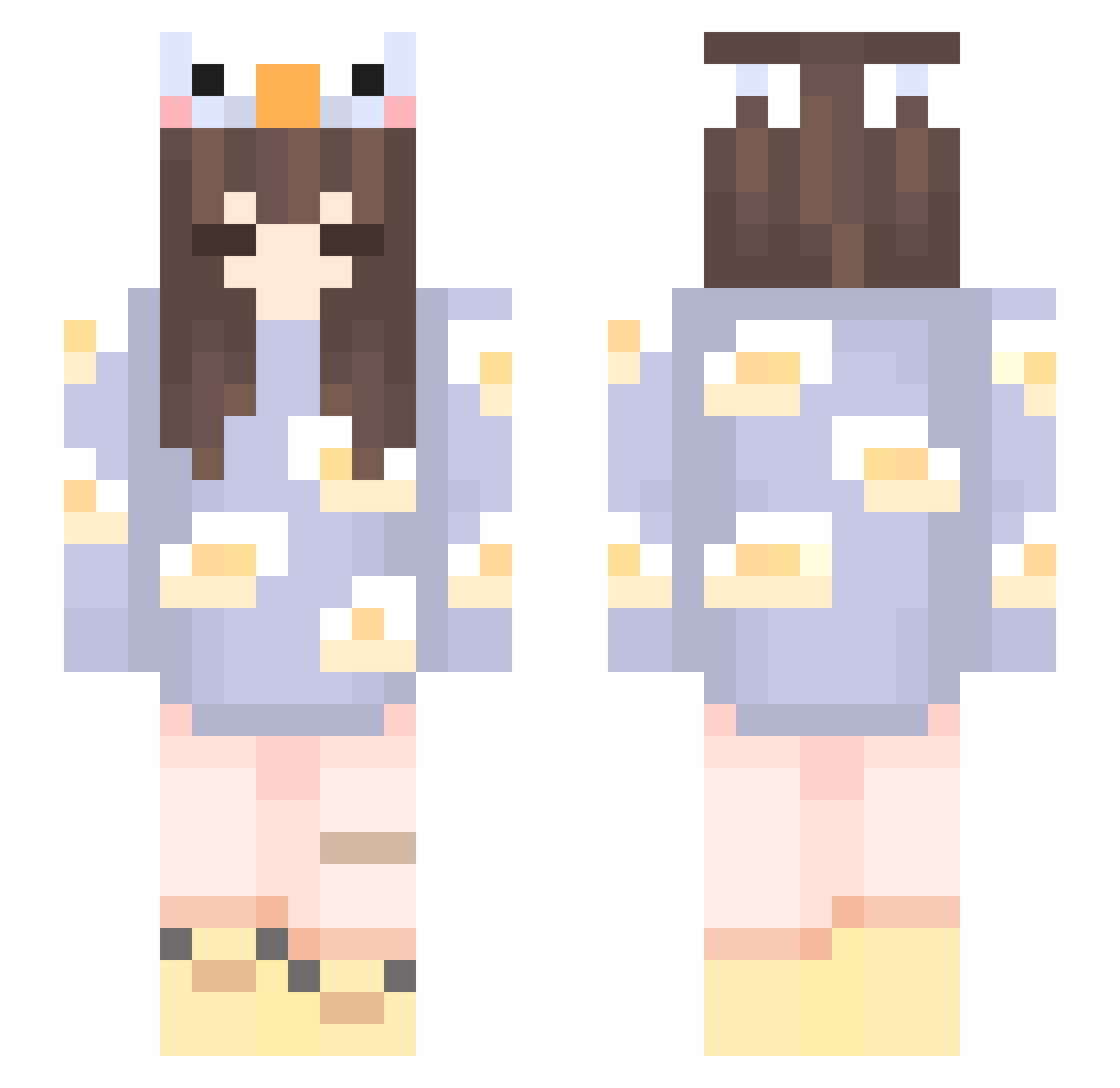 SUGOIMANKO Minecraft skin, front and back view
