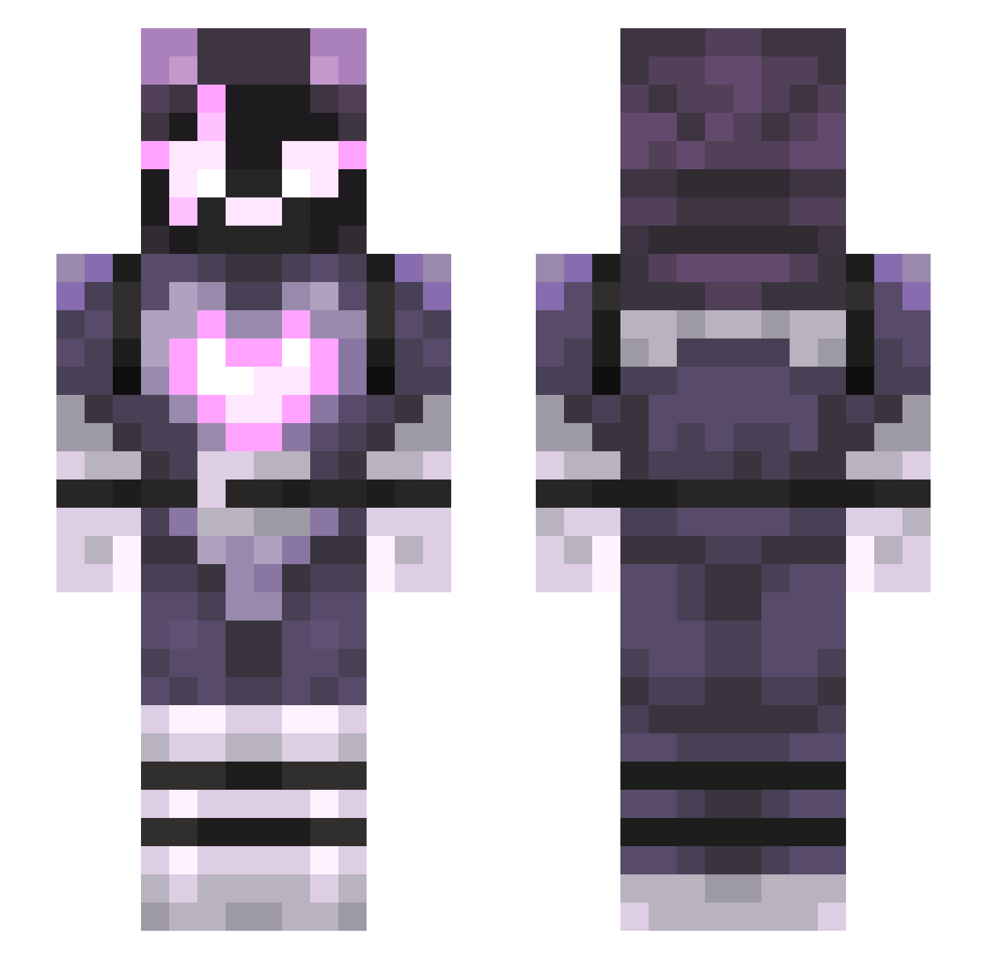 Explodable Minecraft skin, front and back view