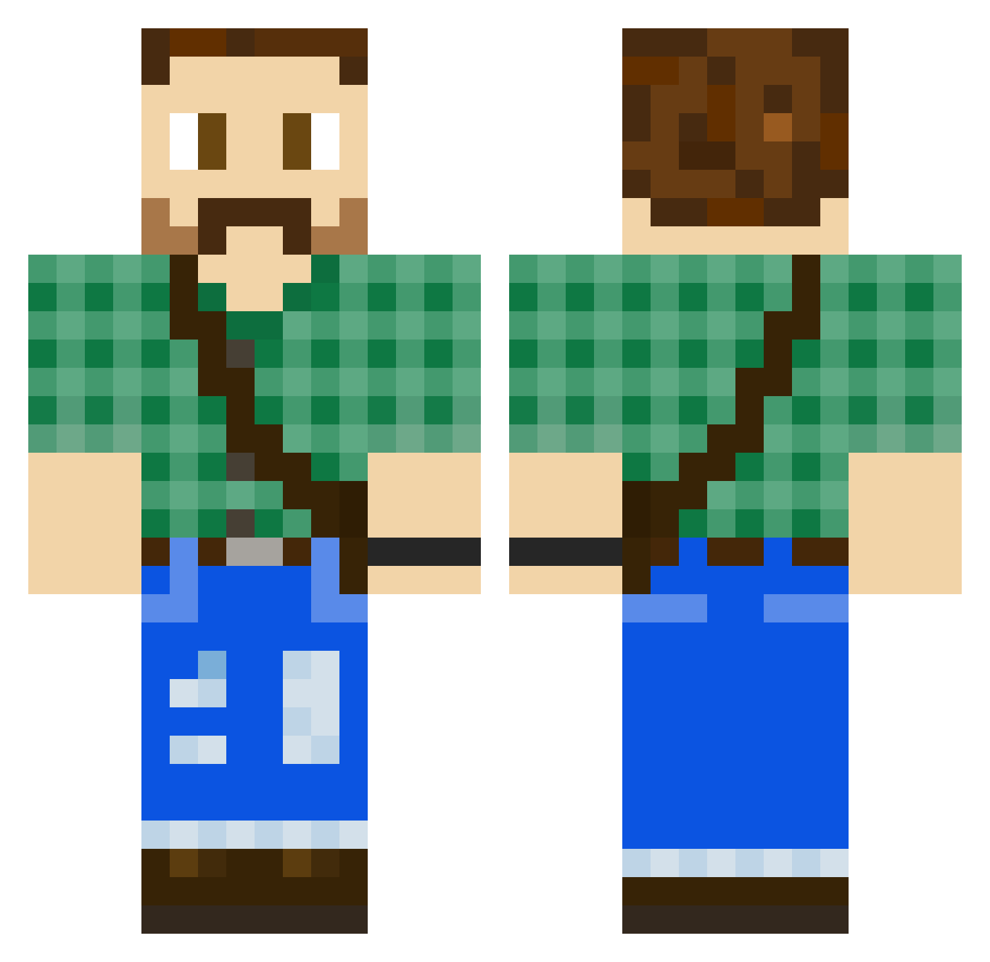 Rowlet7221 Minecraft skin, front and back view