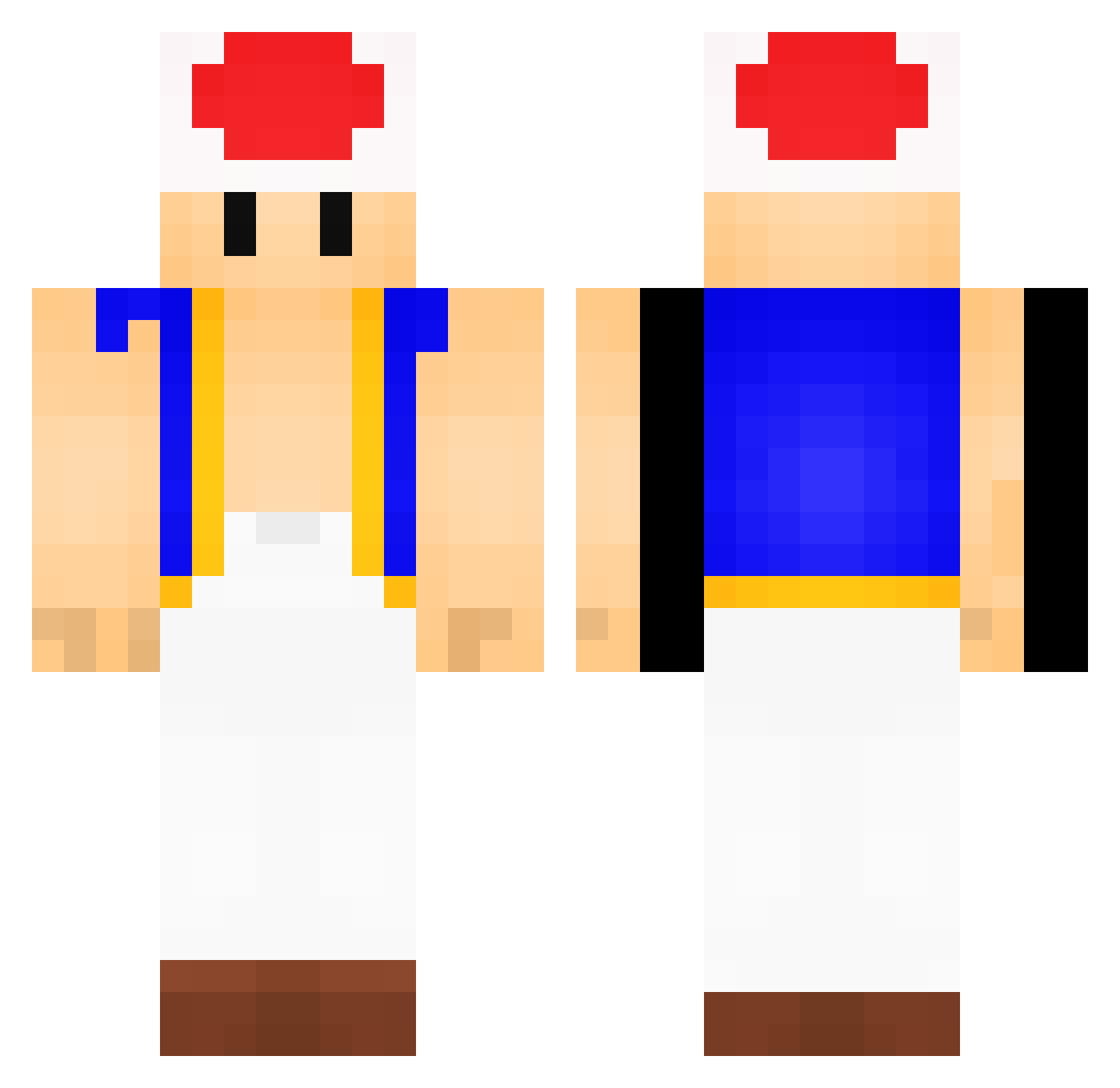 Nubnub100000 Minecraft skin, front and back view