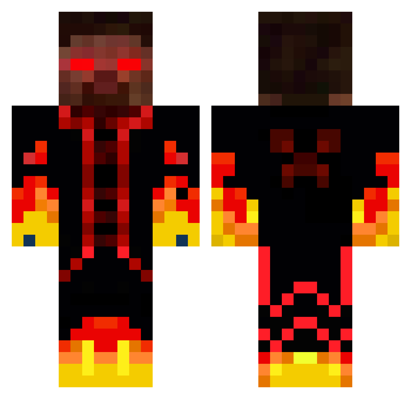 humidwetwipe Minecraft skin, front and back view
