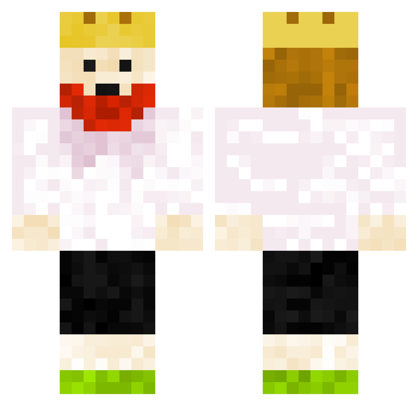Syxiin Minecraft skin, front and back view