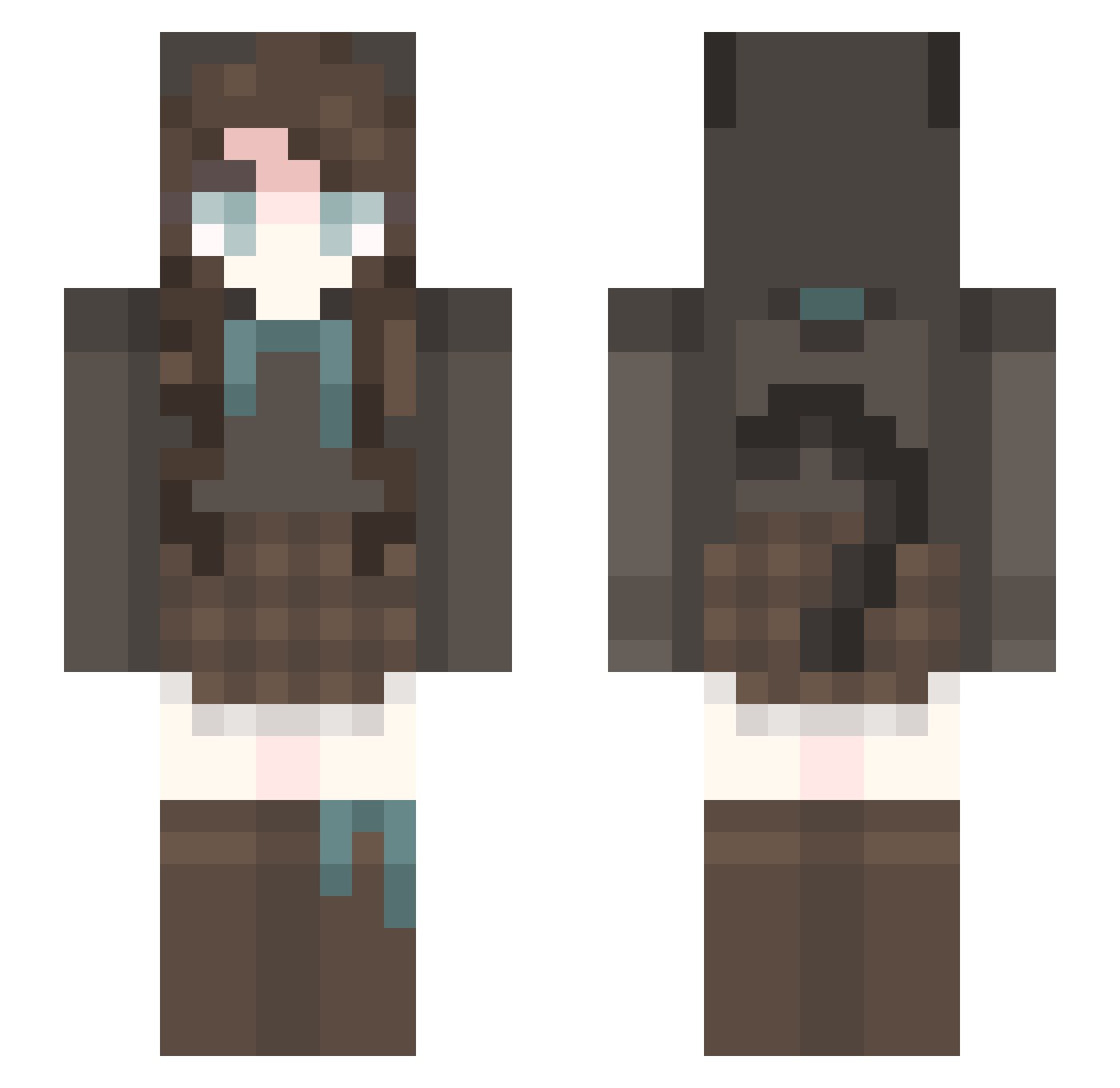 xid10t Minecraft skin, front and back view