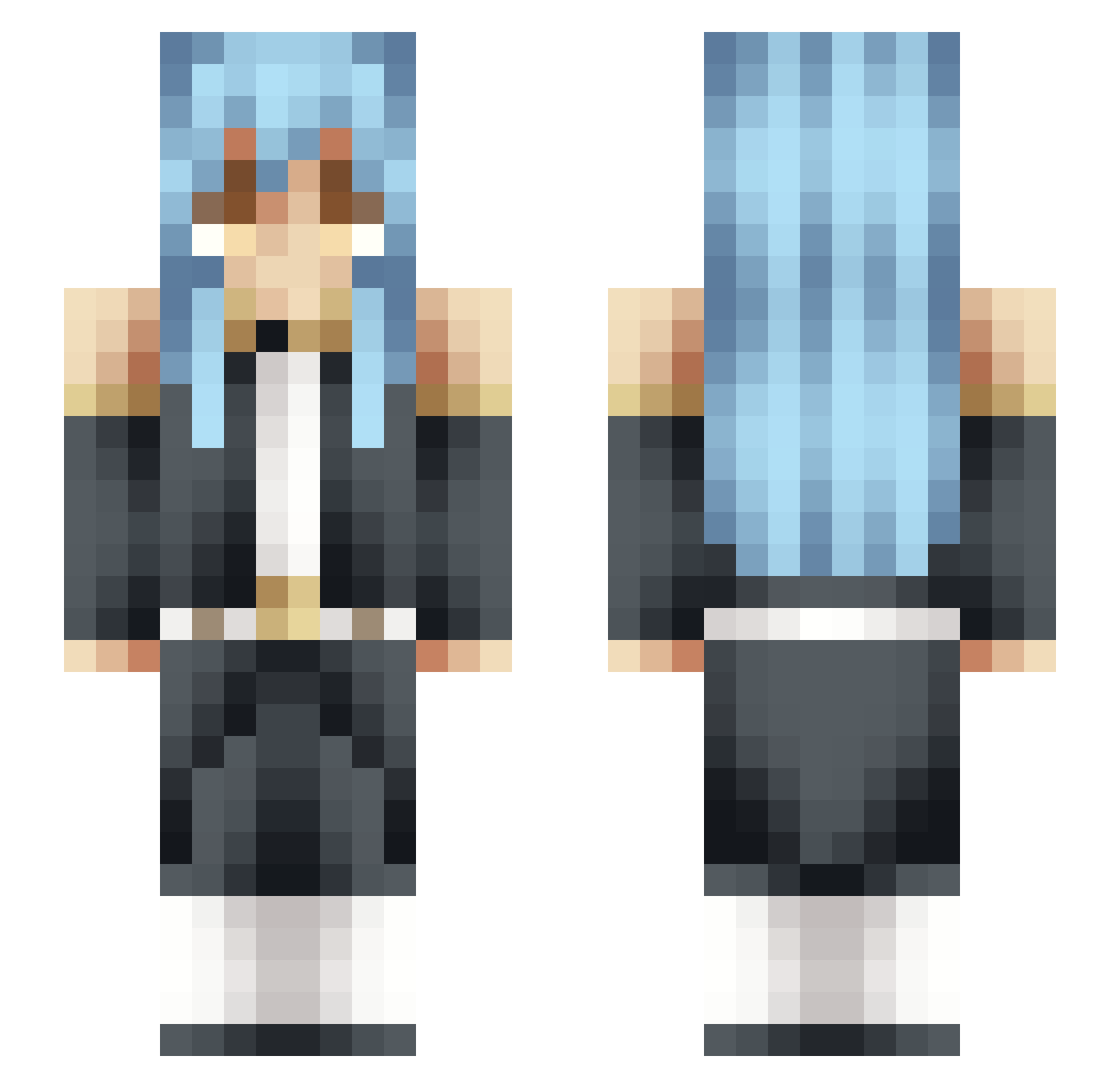 Yobaaay Minecraft skin, front and back view