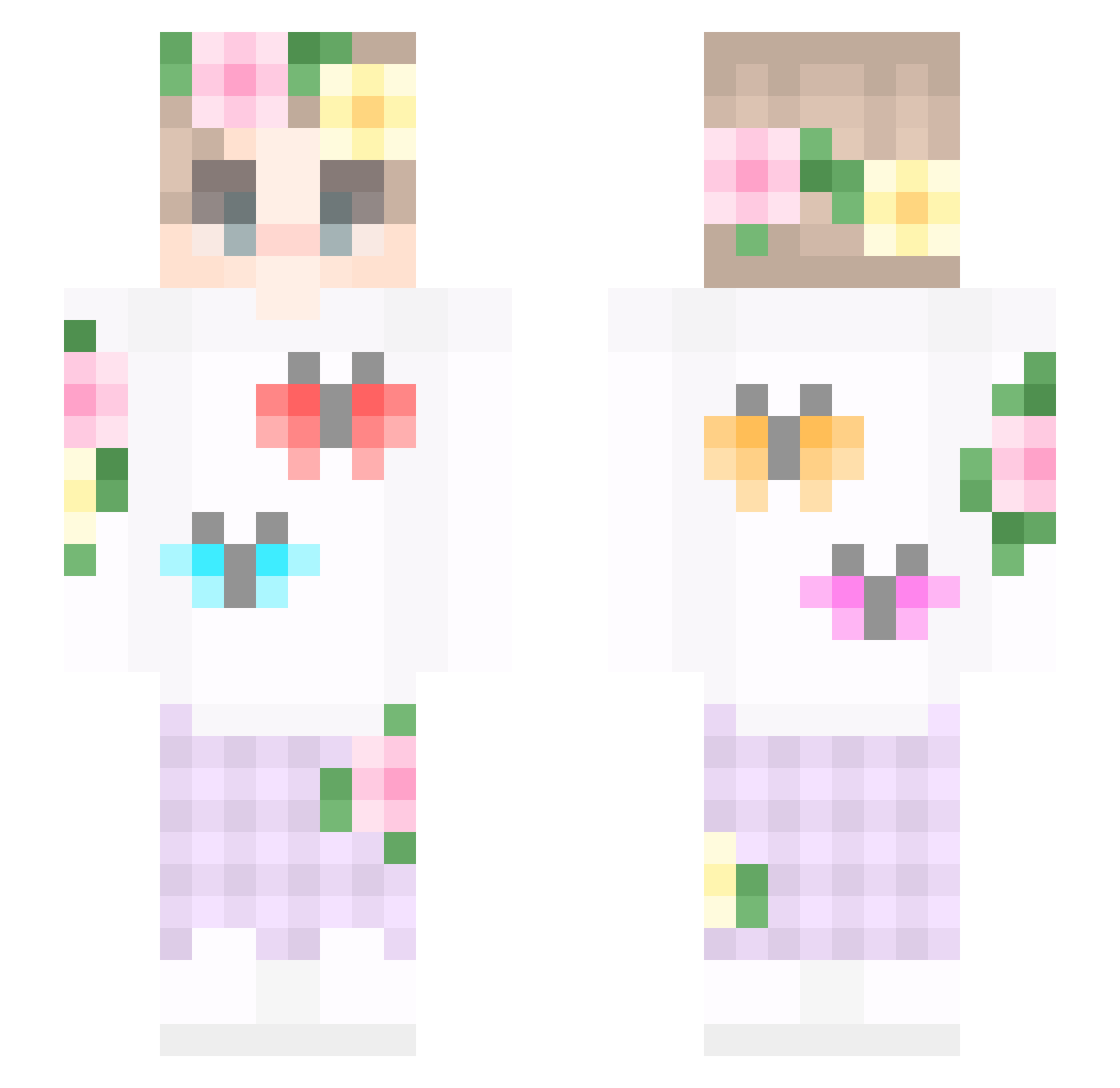 Leifislife Minecraft skin, front and back view