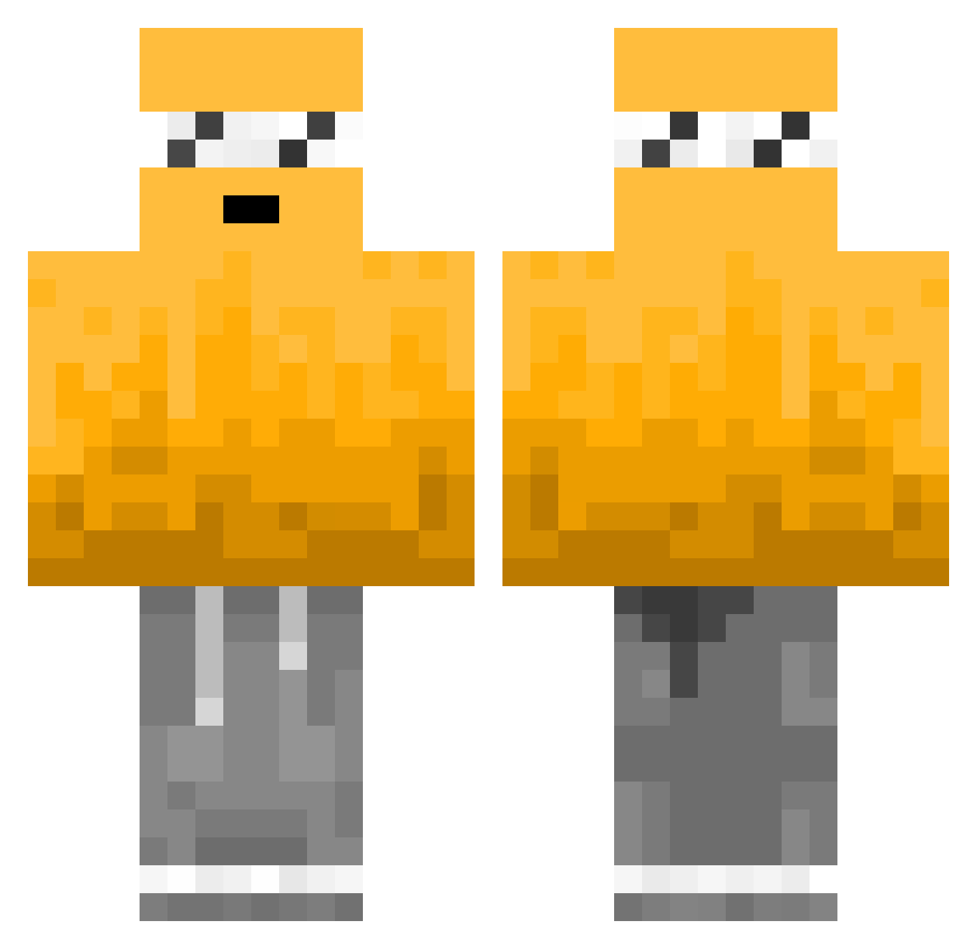 Pinaepple_ Minecraft skin, front and back view