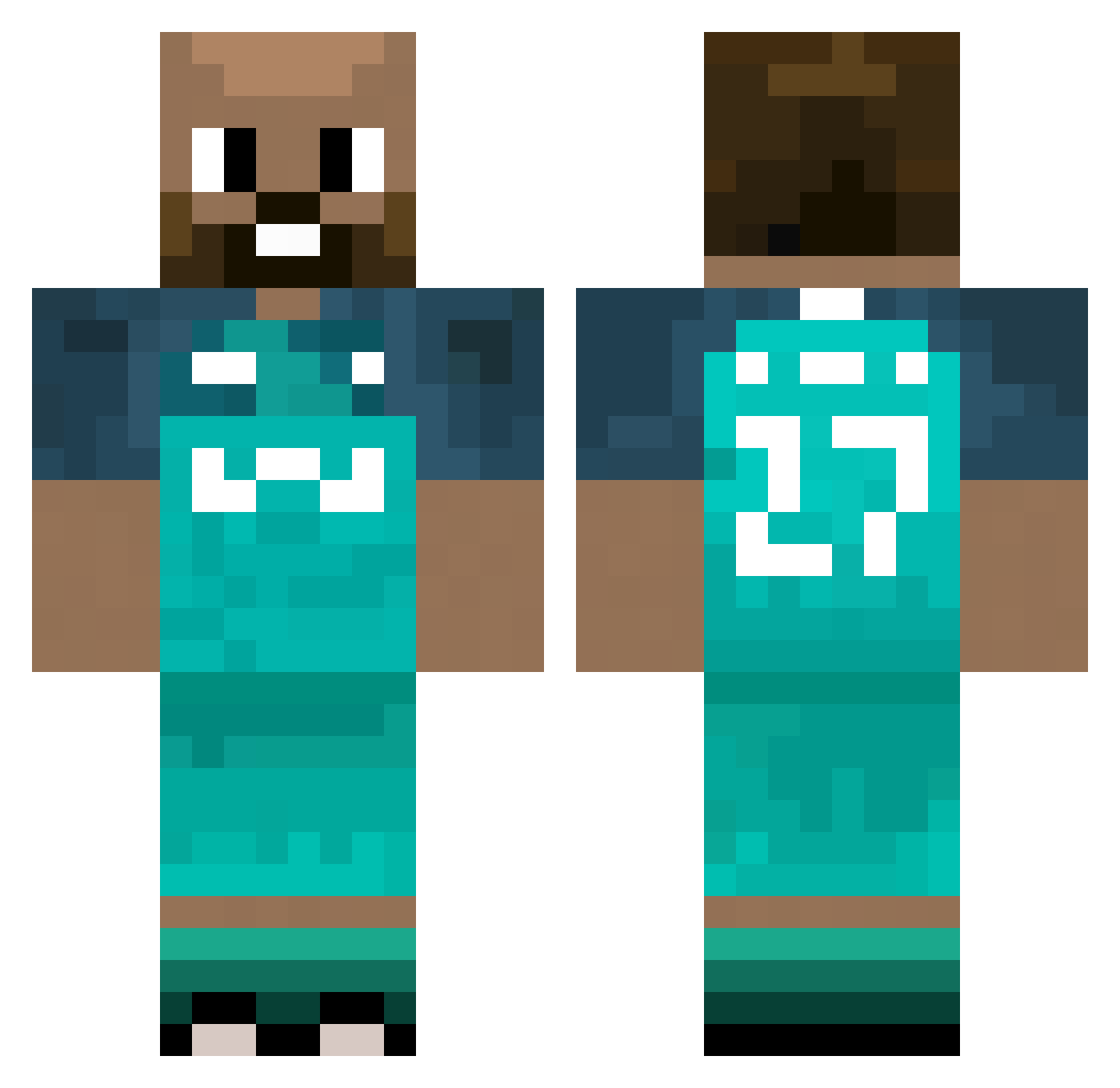 brucefrederick Minecraft skin, front and back view