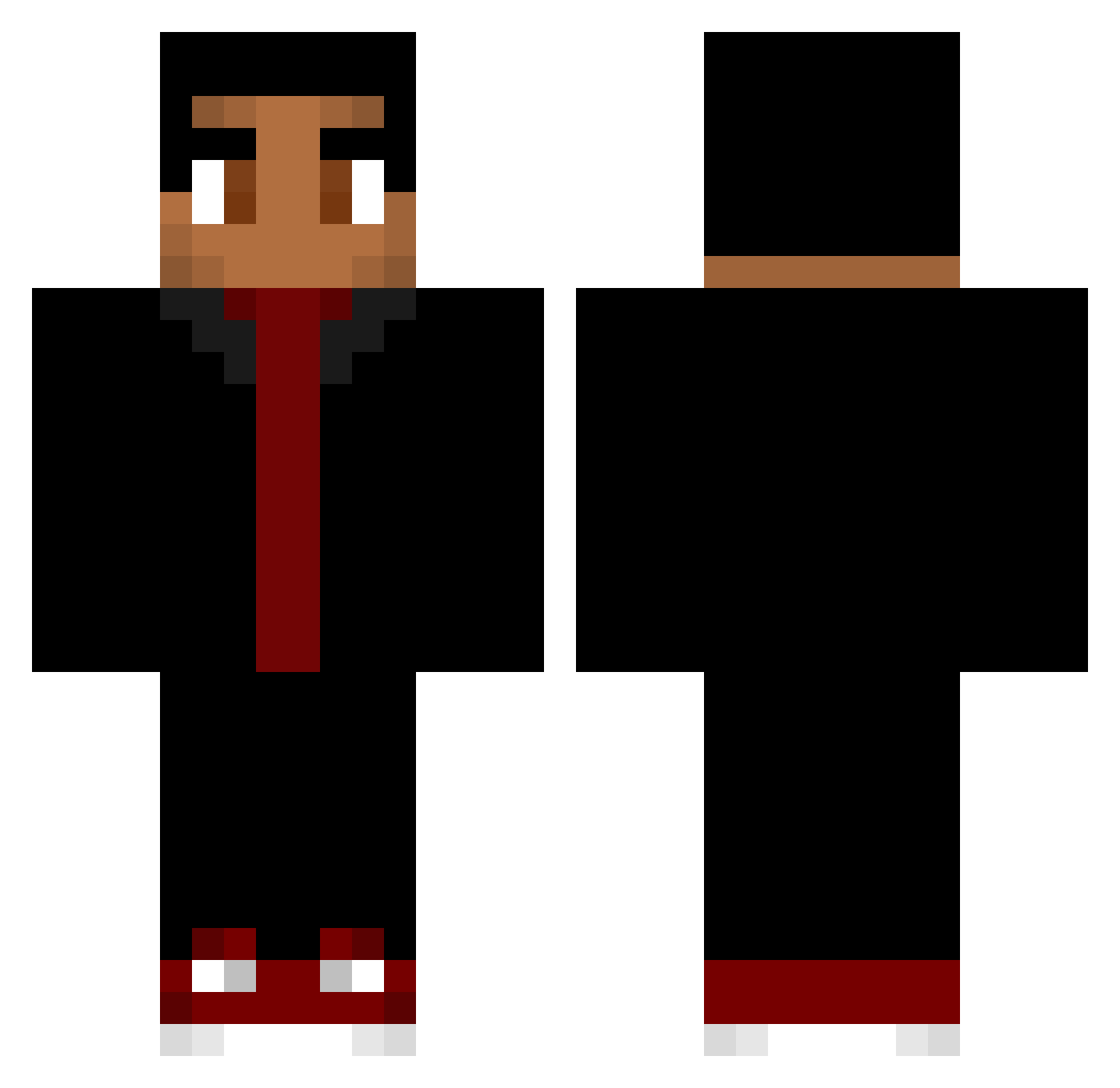 SusImposterFN Minecraft skin, front and back view