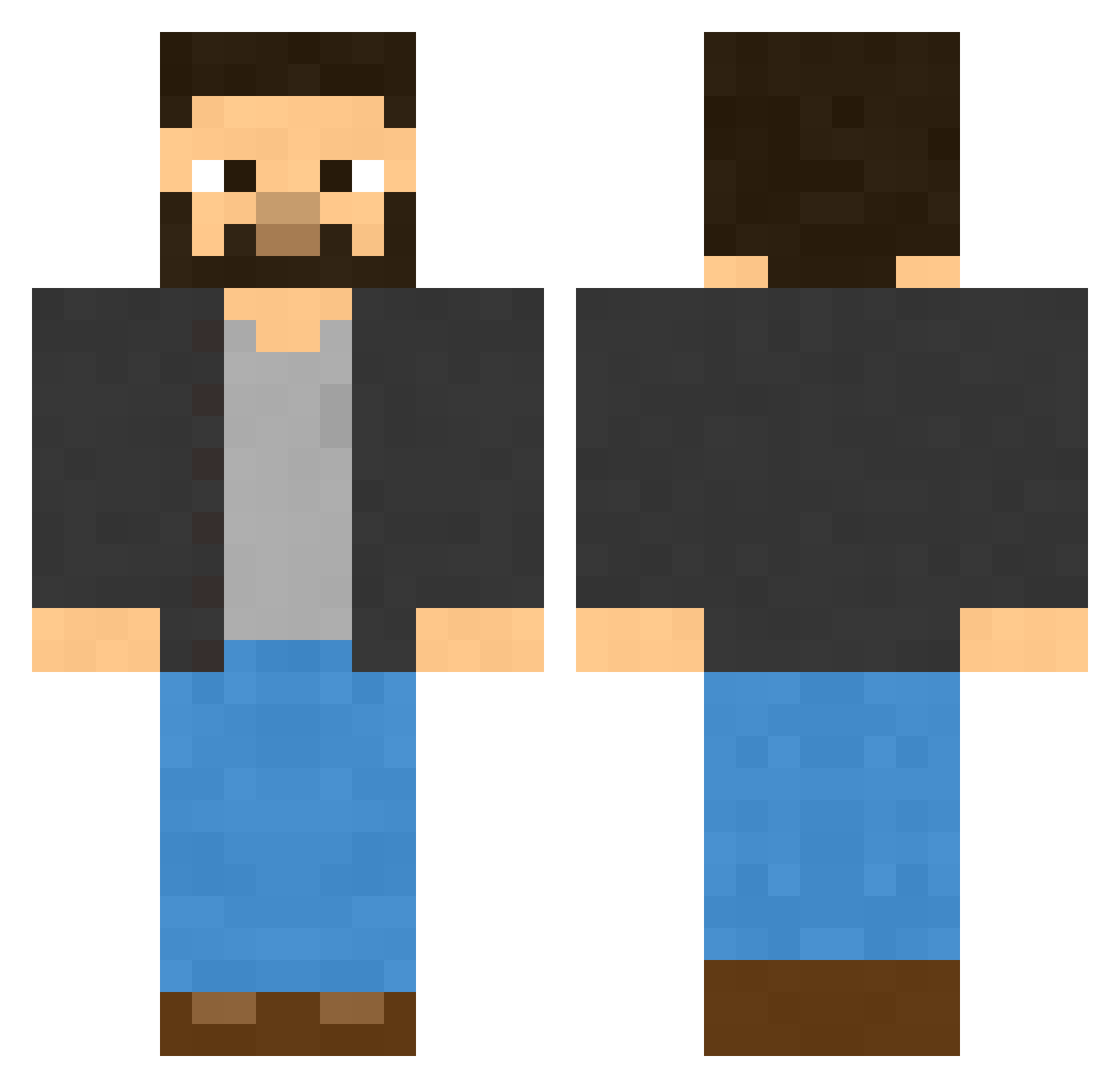 pluggy Minecraft skin, front and back view