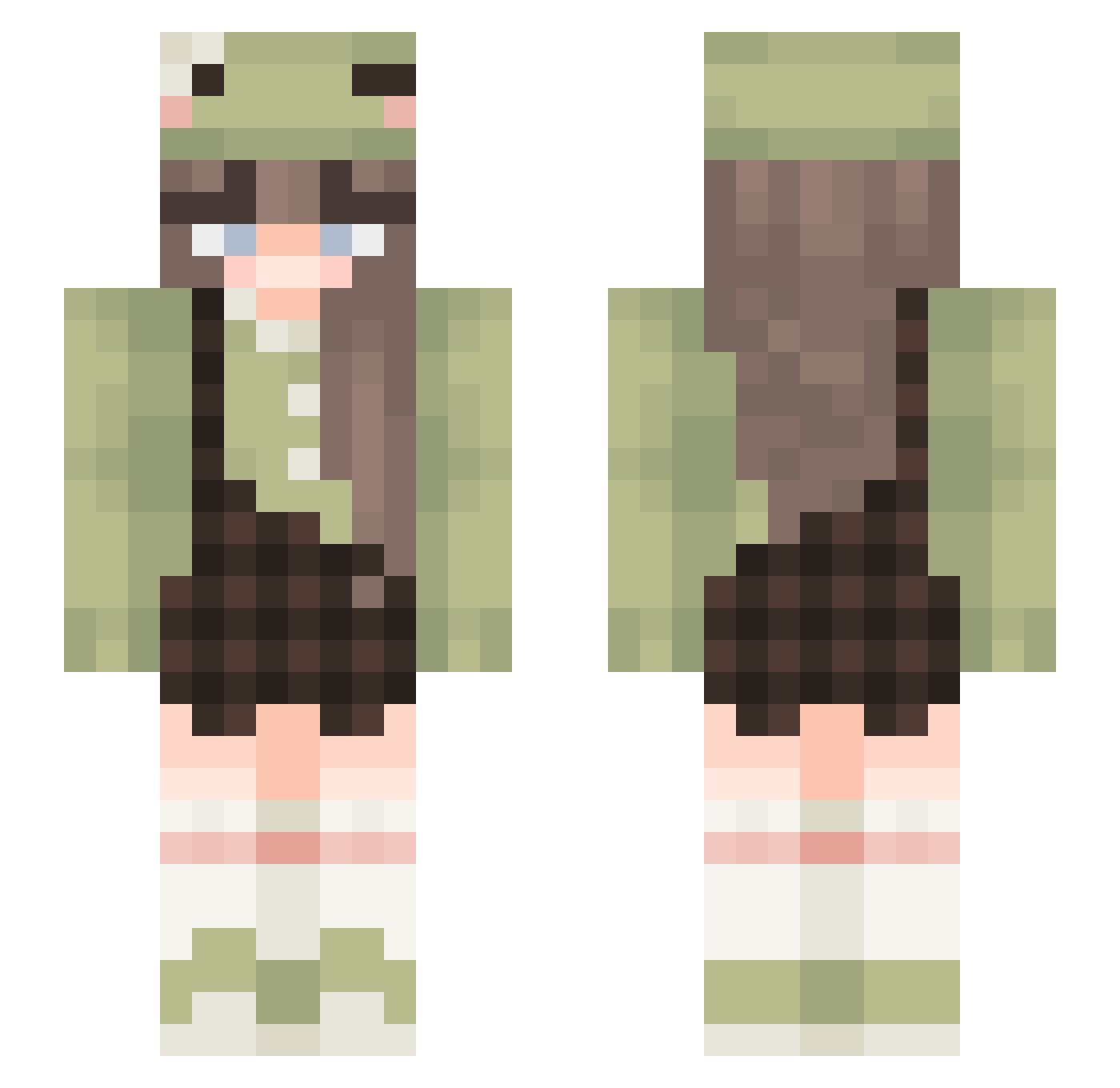 ActiMxl Minecraft skin, front and back view