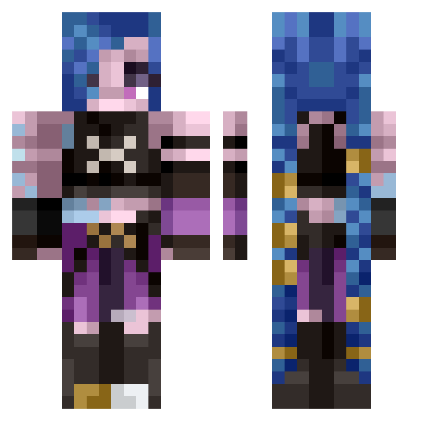 hel3_ Minecraft skin, front and back view