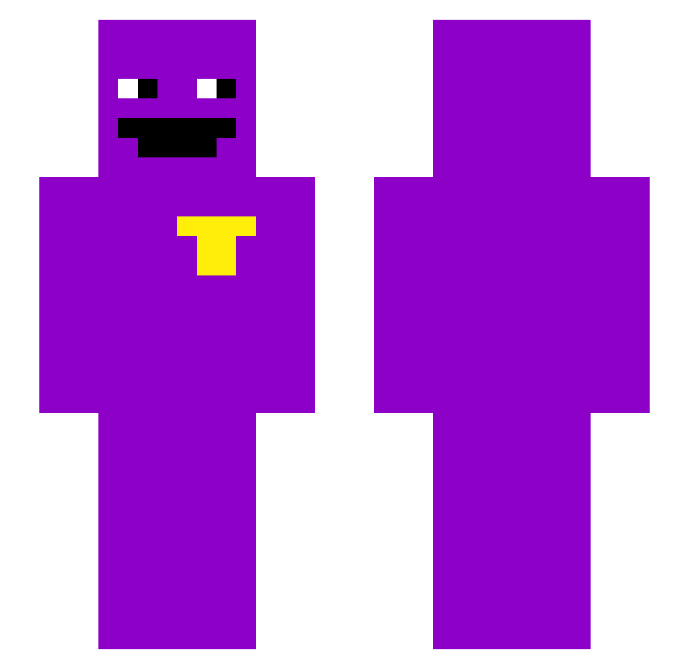 O8I Minecraft skin, front and back view