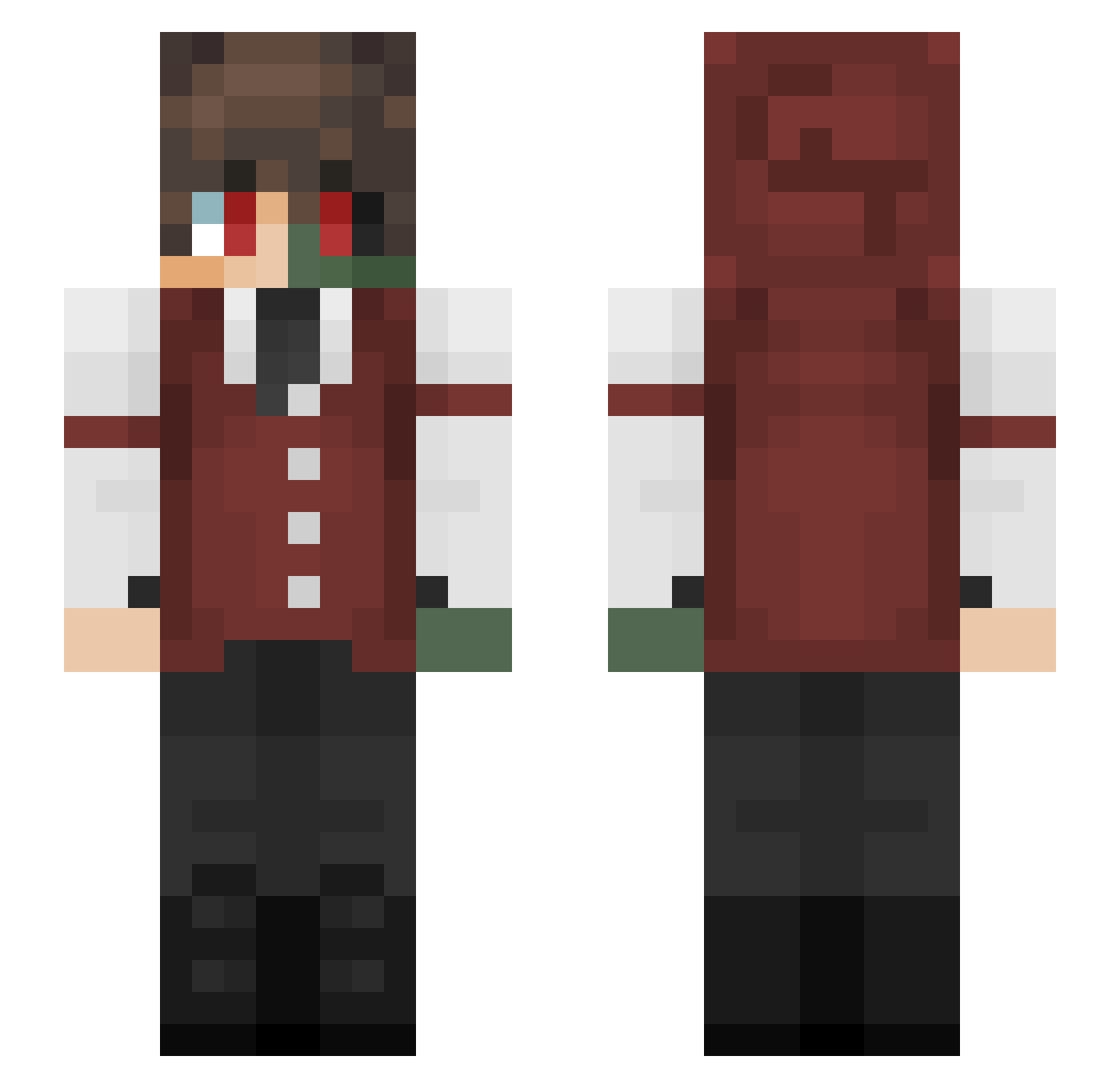 JosephDGameBoy Minecraft skin, front and back view