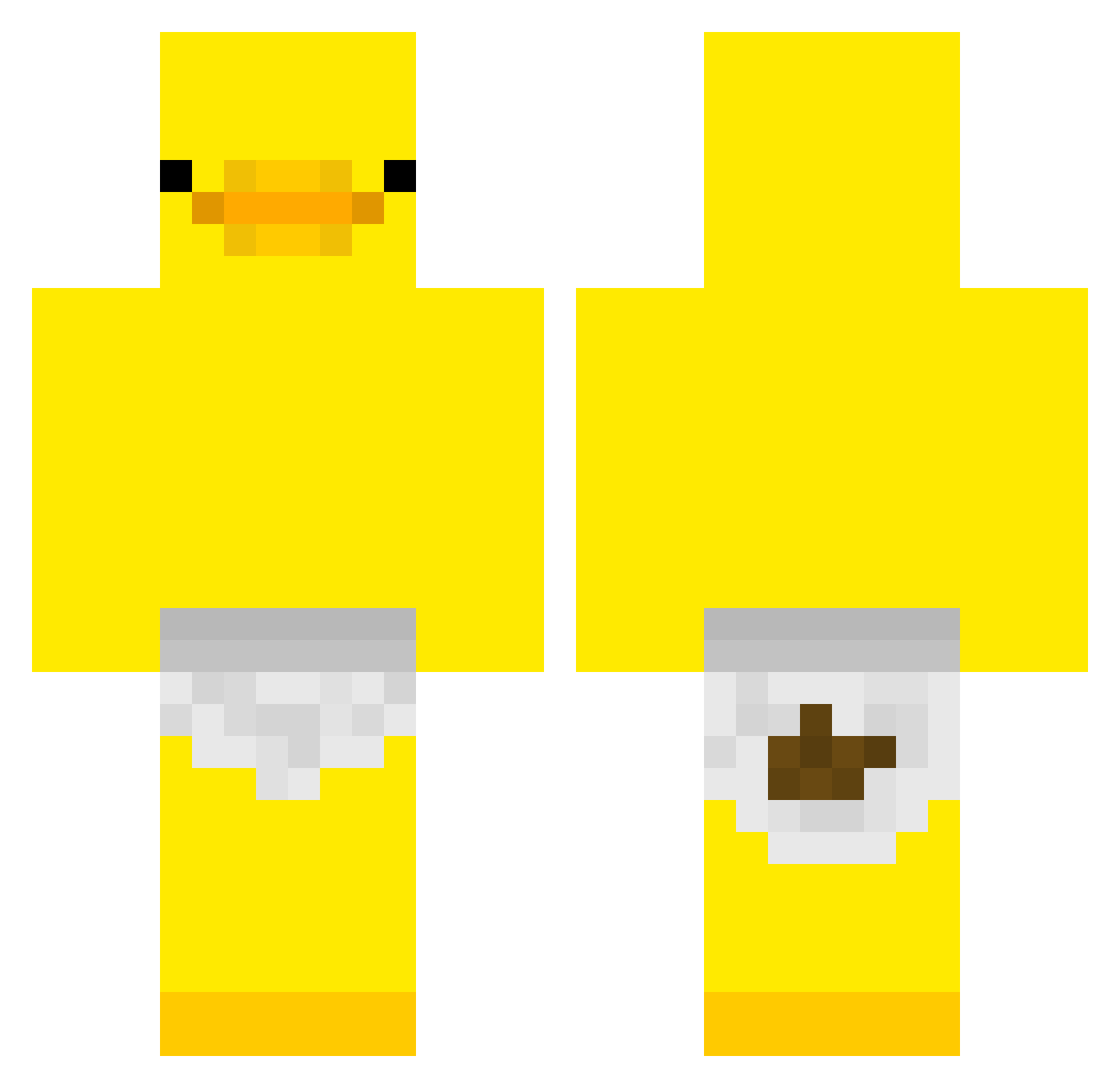 OfficialPenguins Minecraft skin, front and back view