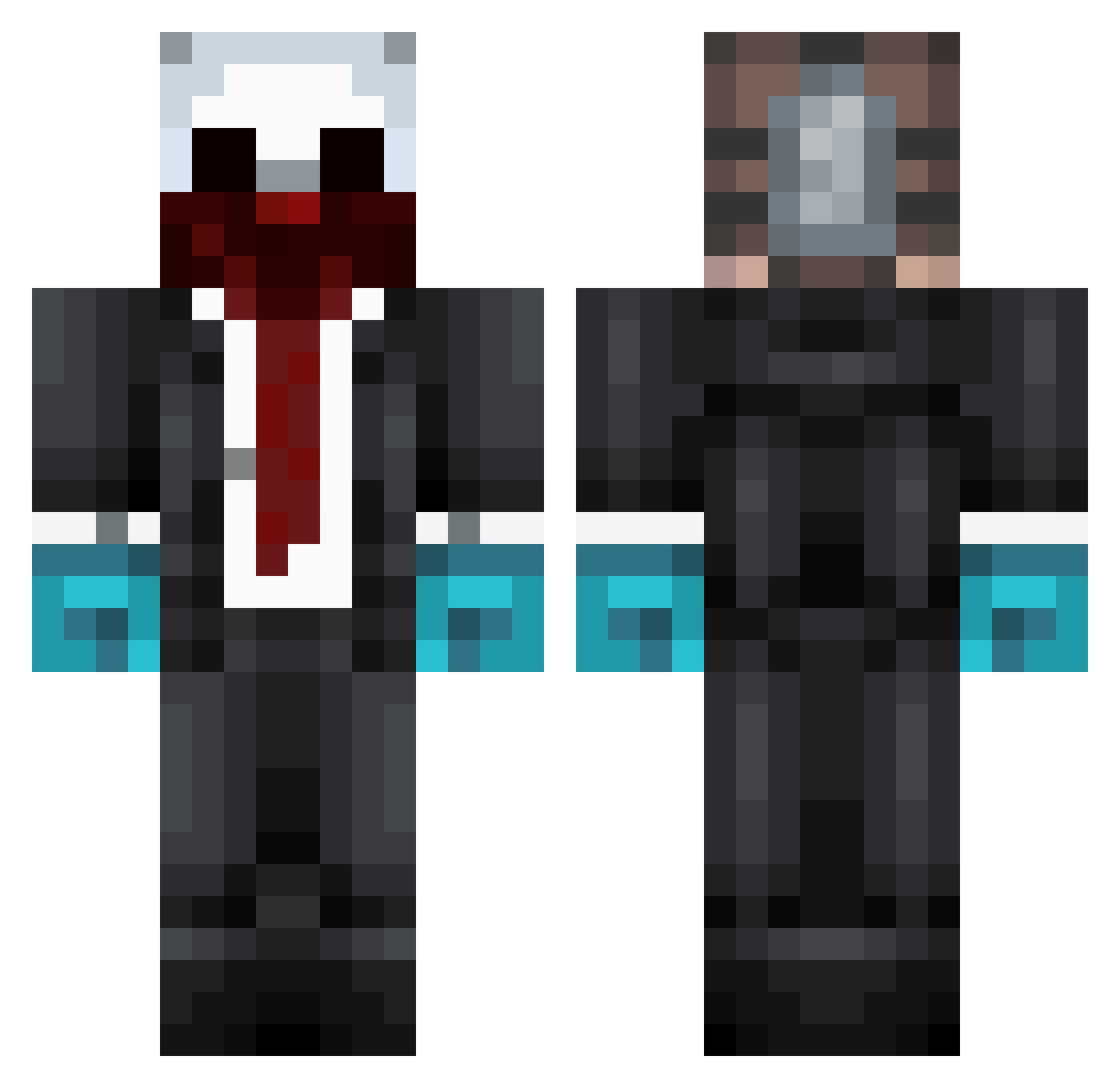 Potato_GLaDOS115 Minecraft skin, front and back view