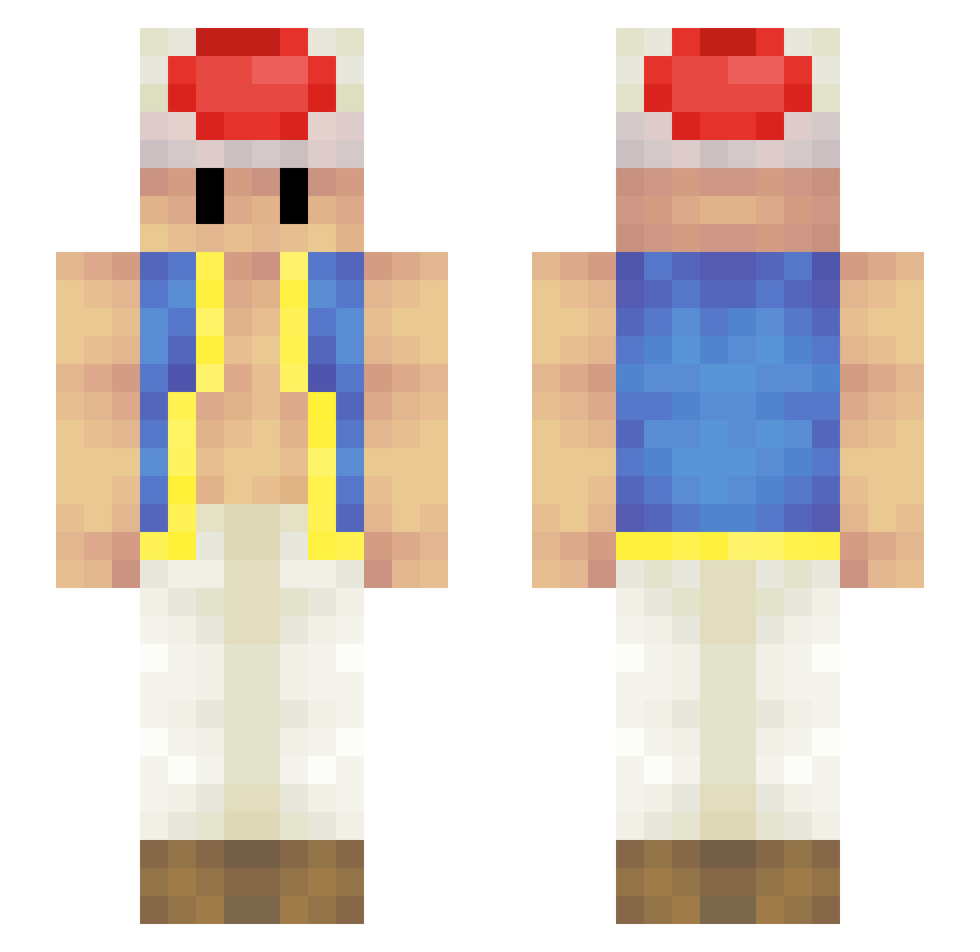 Toadhead Minecraft skin, front and back view