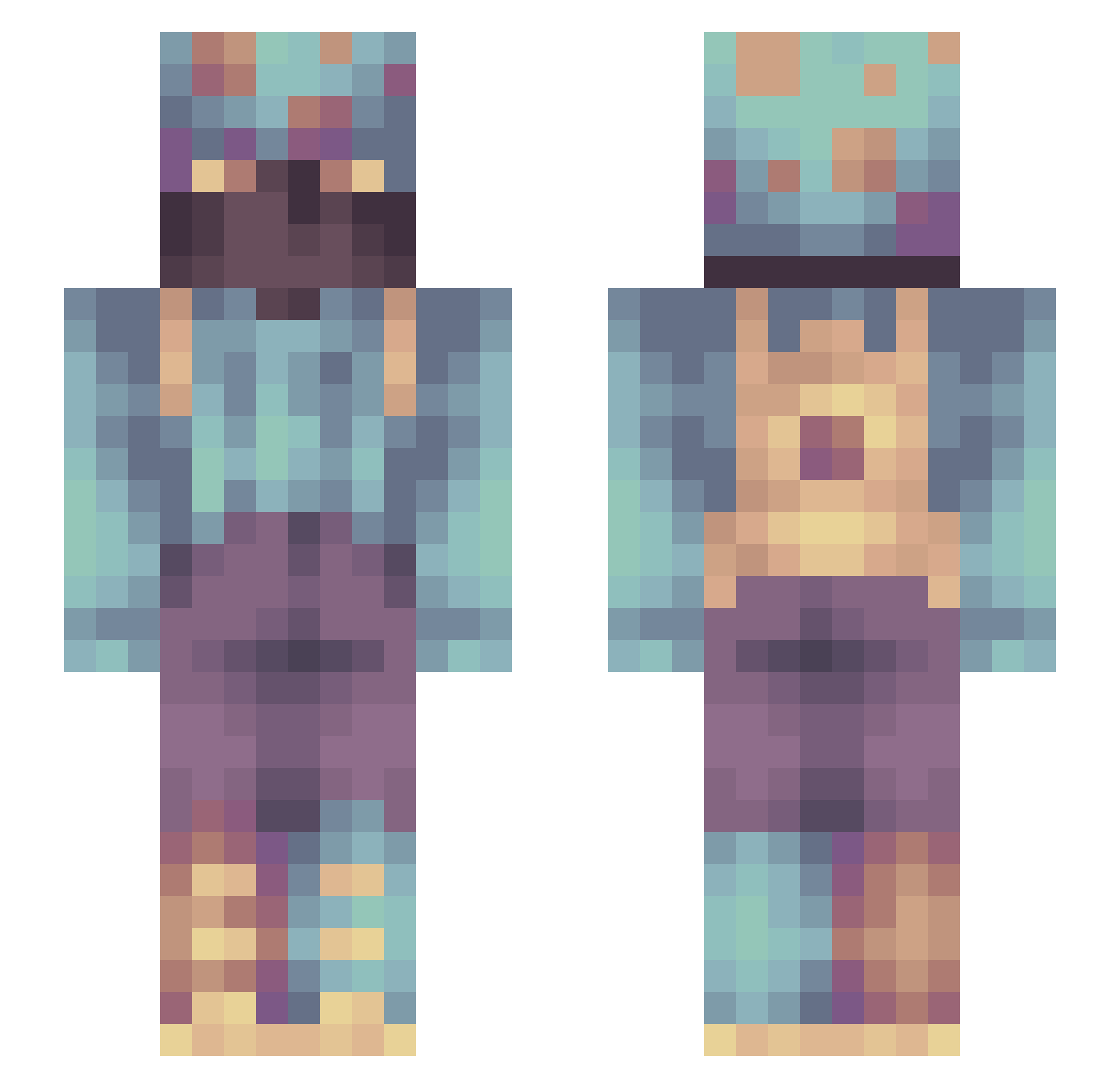 Apiary Minecraft skin, front and back view