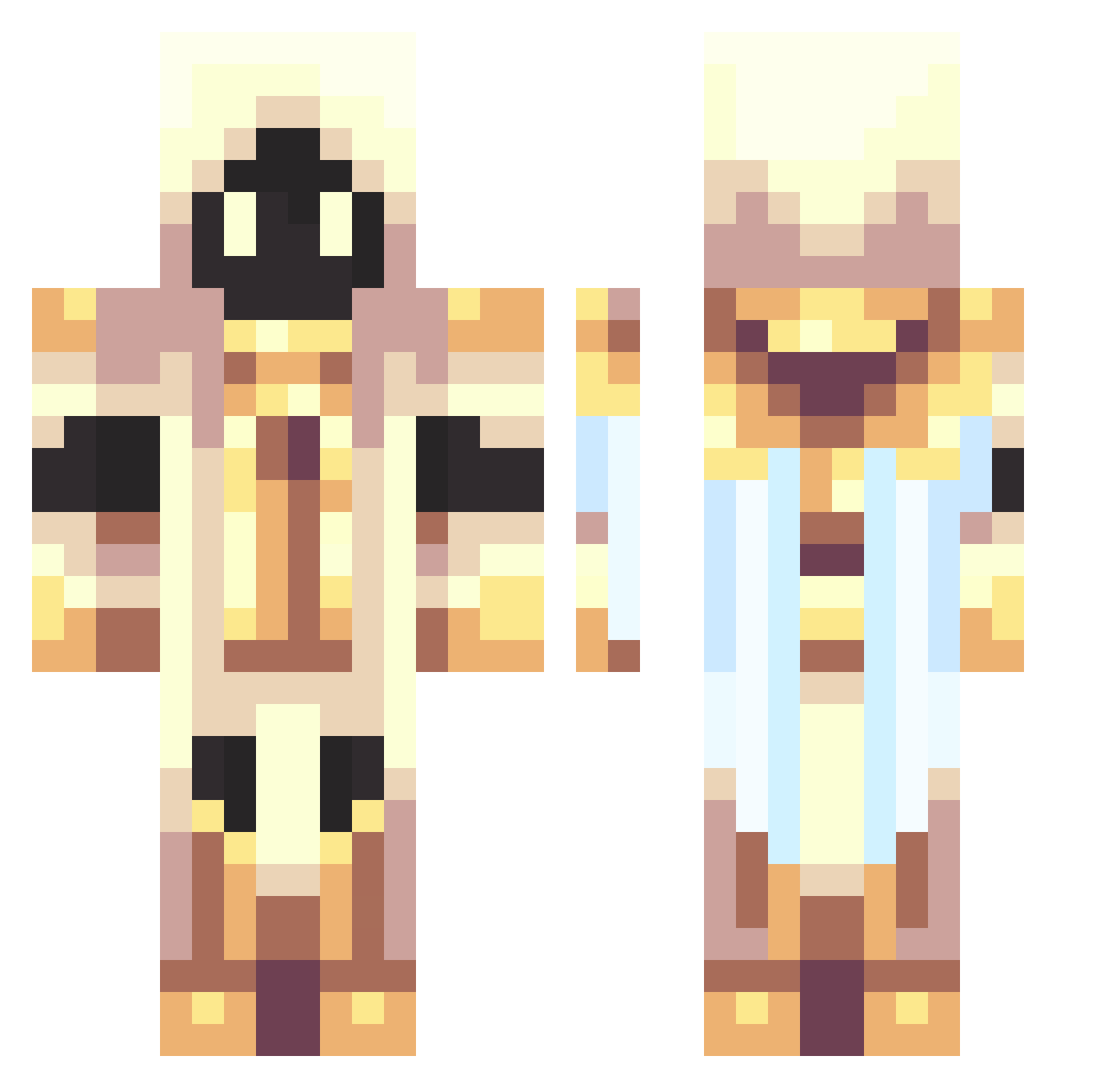 Skylarwhiteyoooo Minecraft skin, front and back view