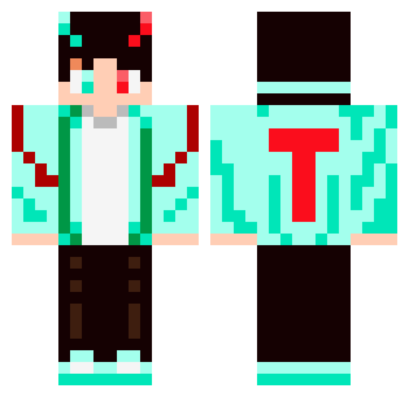 ccysdie Minecraft skin, front and back view