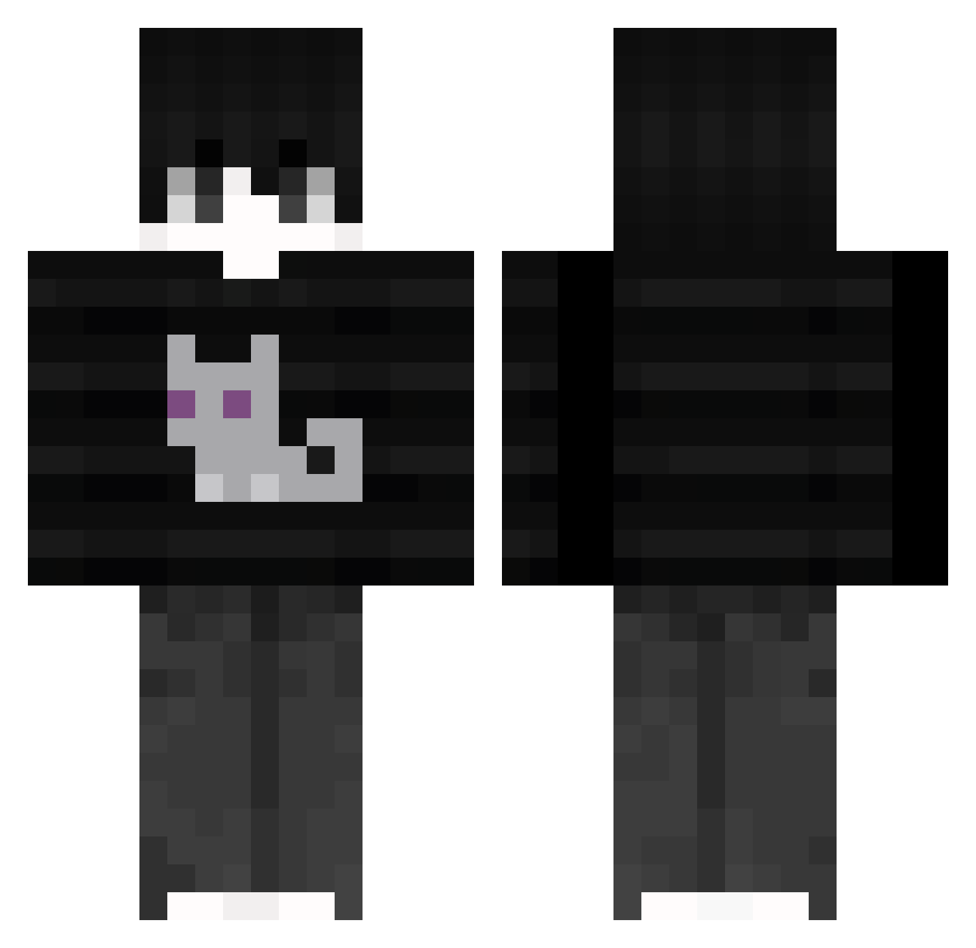 SKNVAMP Minecraft skin, front and back view