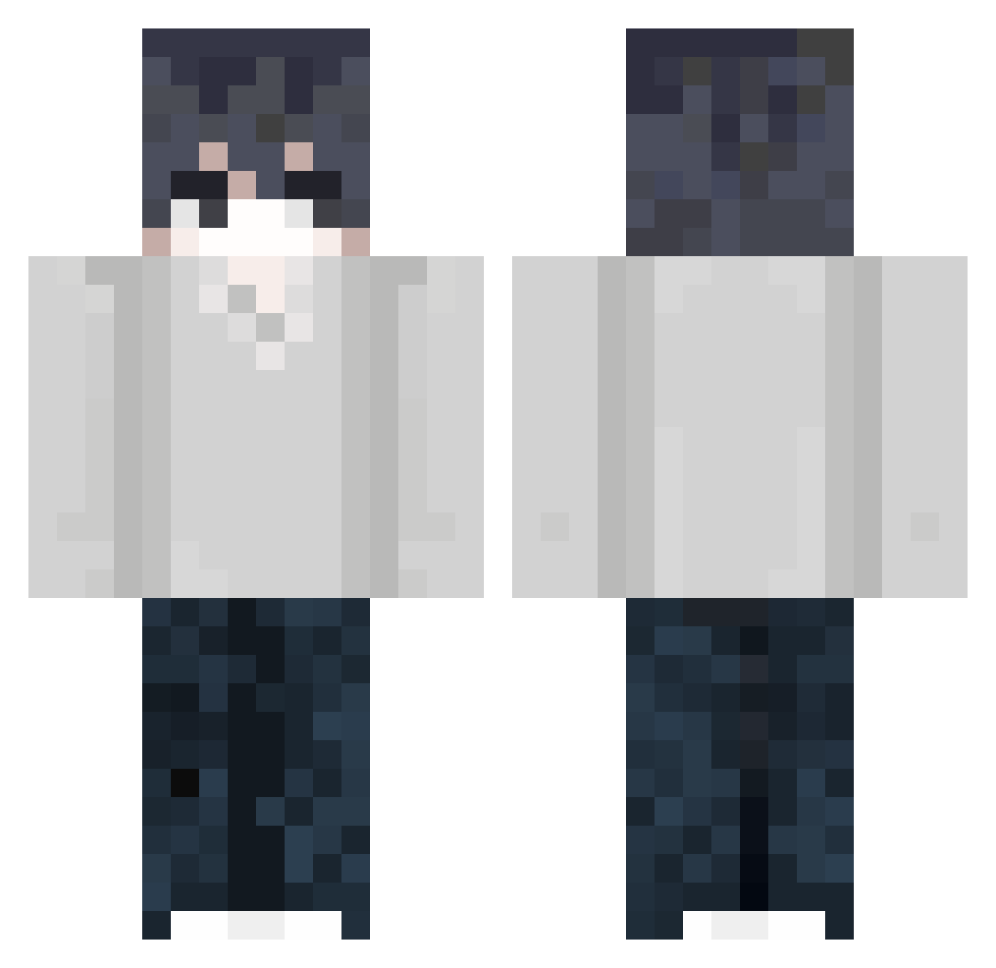 ZyrenSink Minecraft skin, front and back view