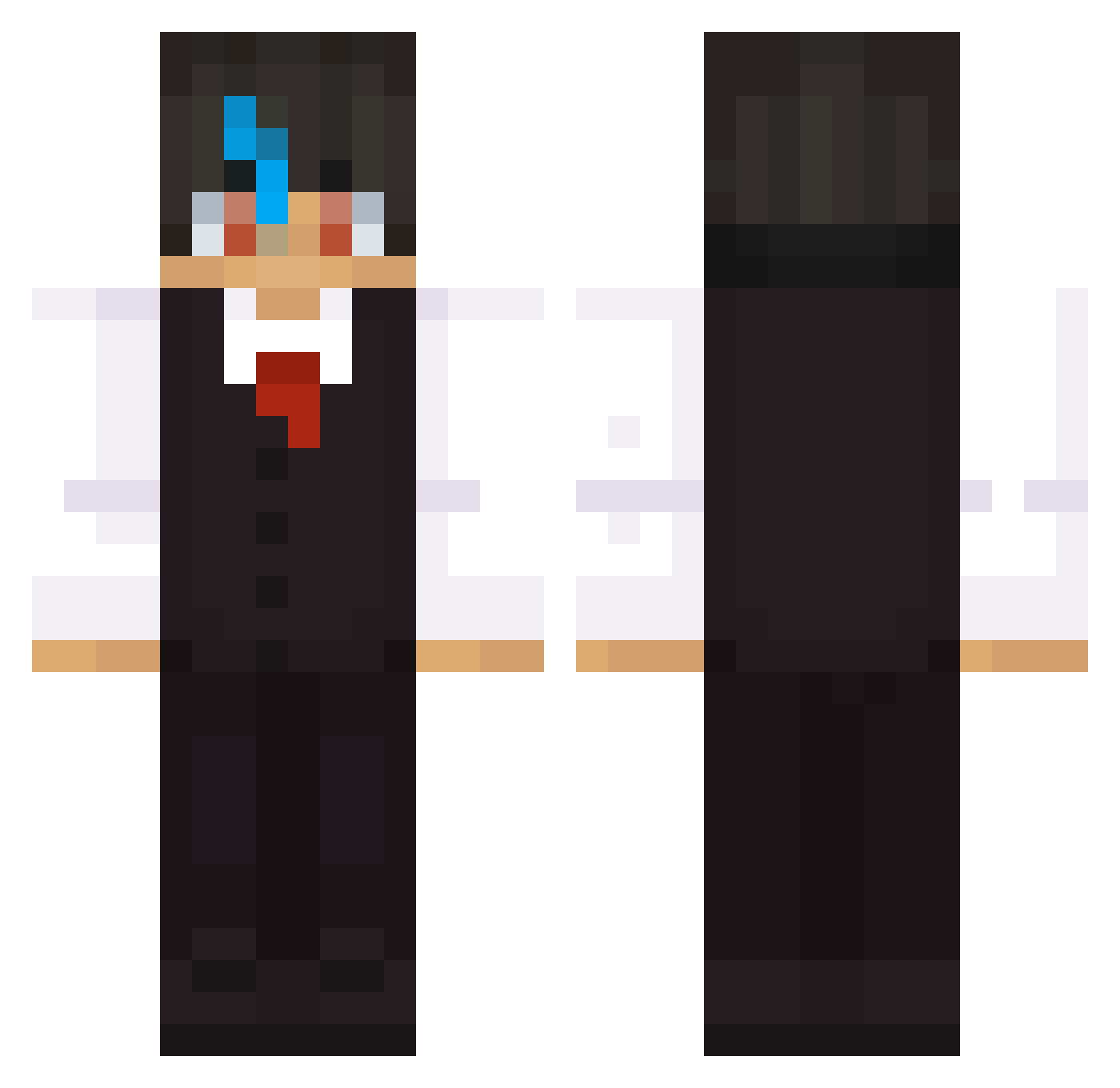oArte Minecraft skin, front and back view