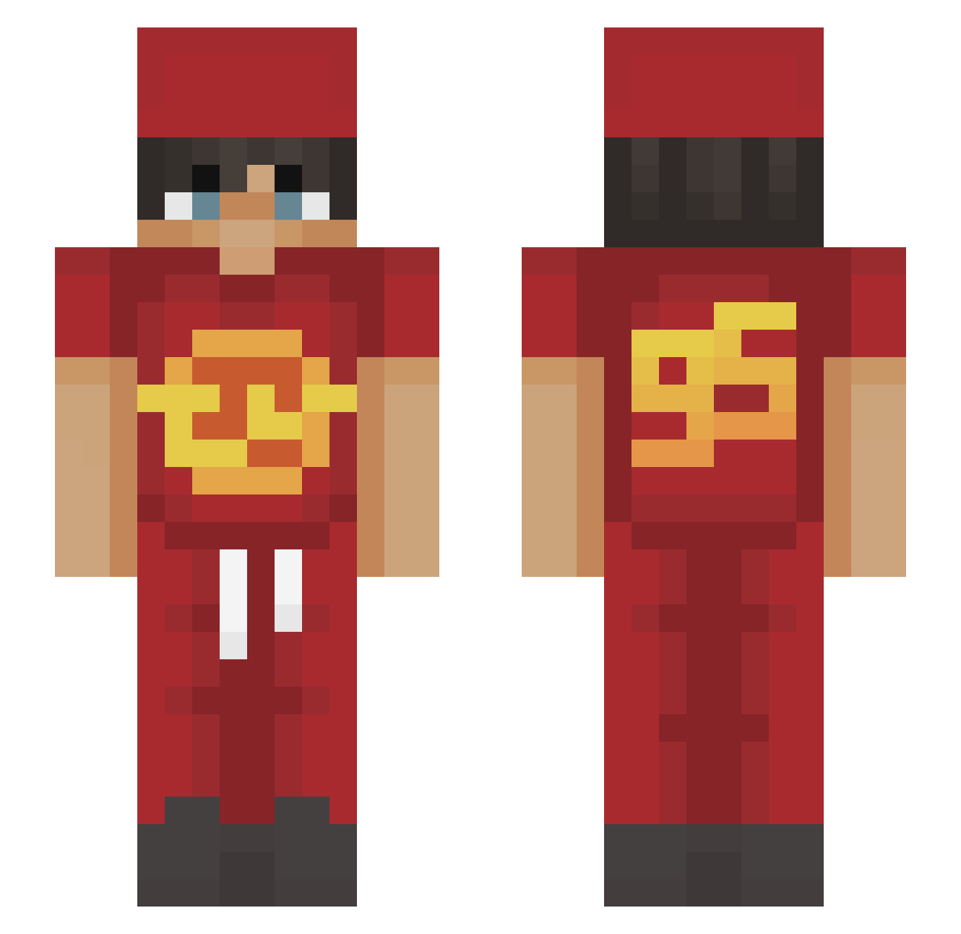 plamxio Minecraft skin, front and back view